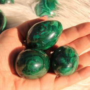 Medium Malachite Egg Carving from the Congo