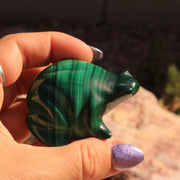 Malachite Lucky Frog Gemstone Carving for Attracting Luck and Abundance