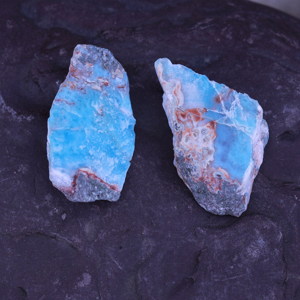 Larimar Stone - Pair