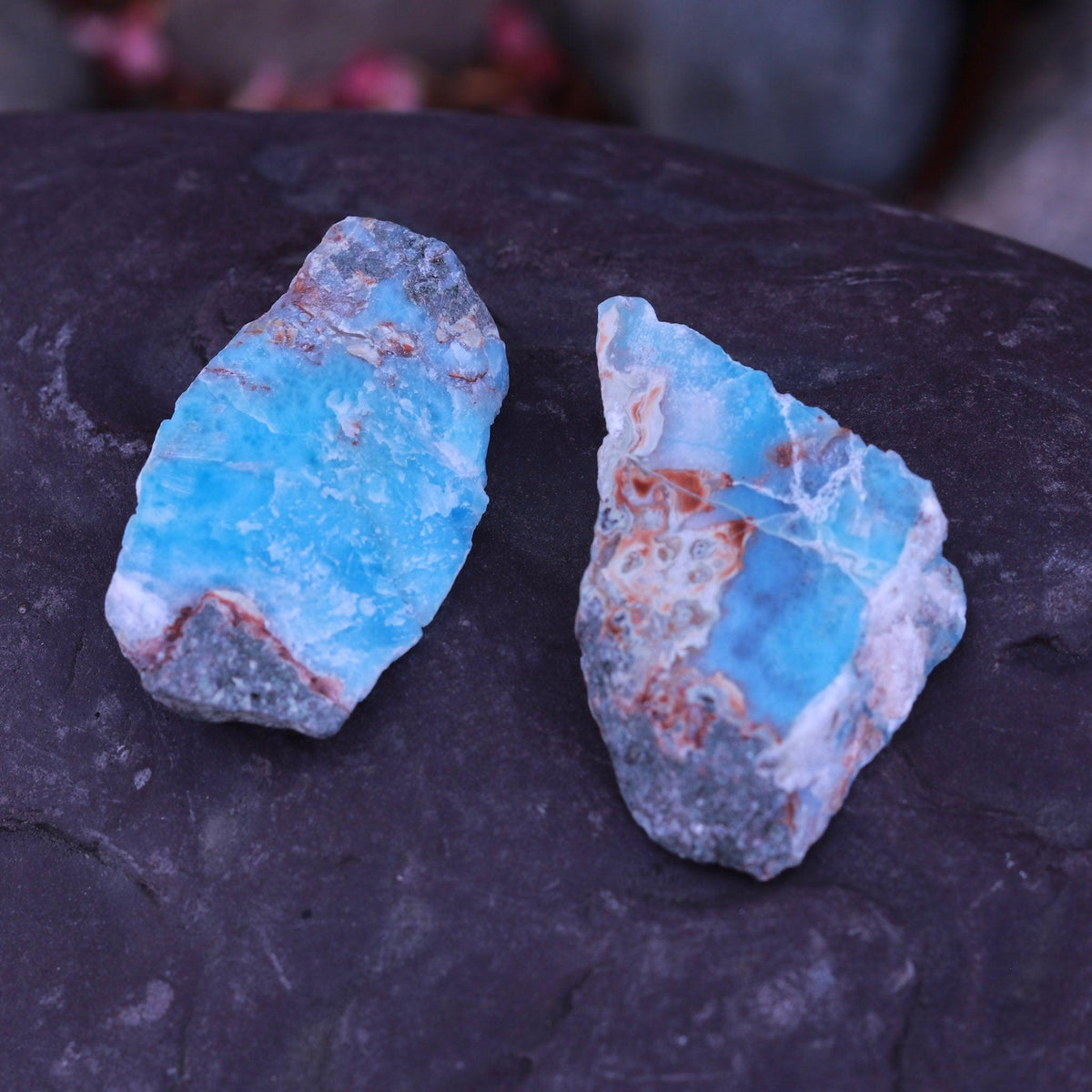 Larimar Stone - Pair