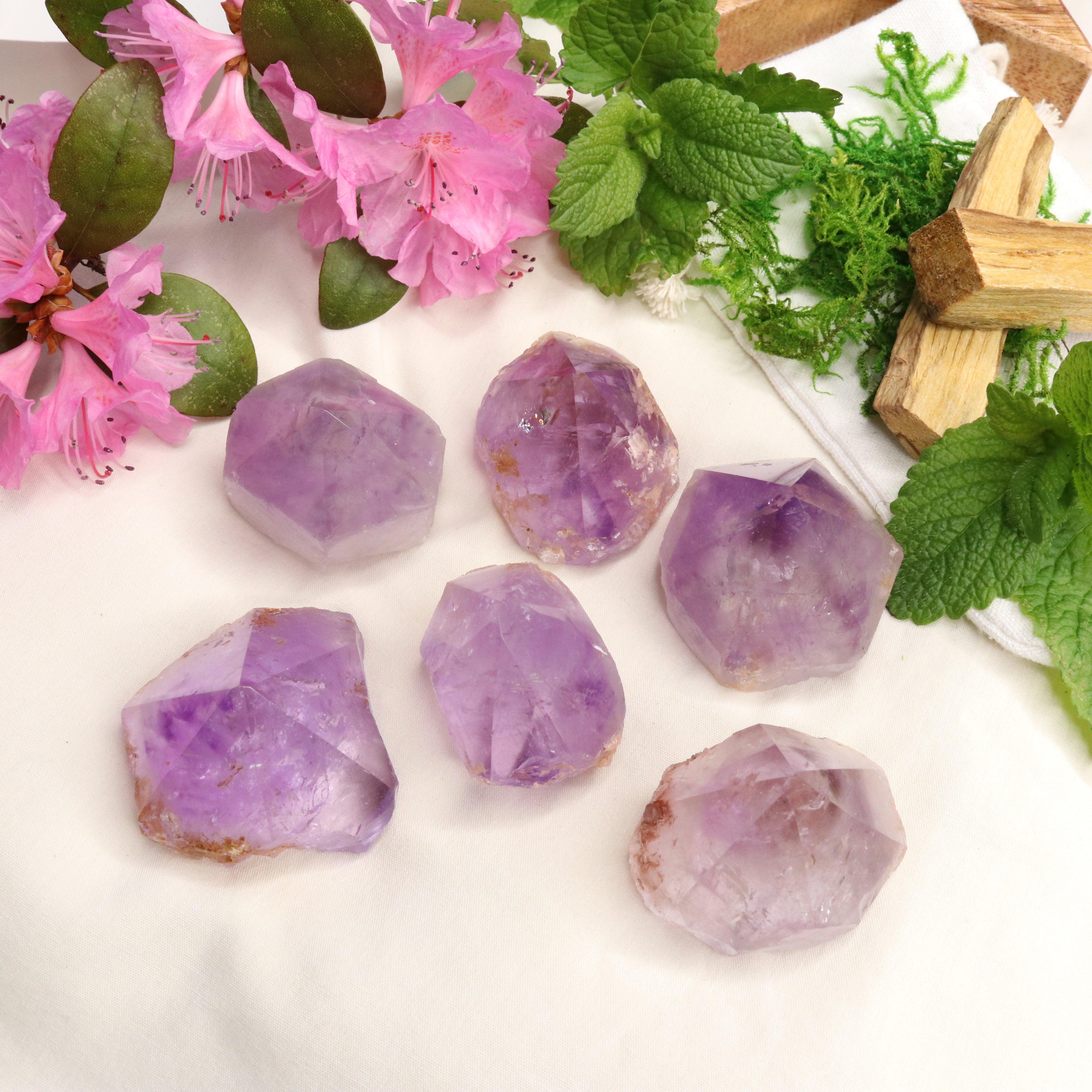 Adorable Pastel Purple Amethyst Points with Polished Top - Earth Family Crystals