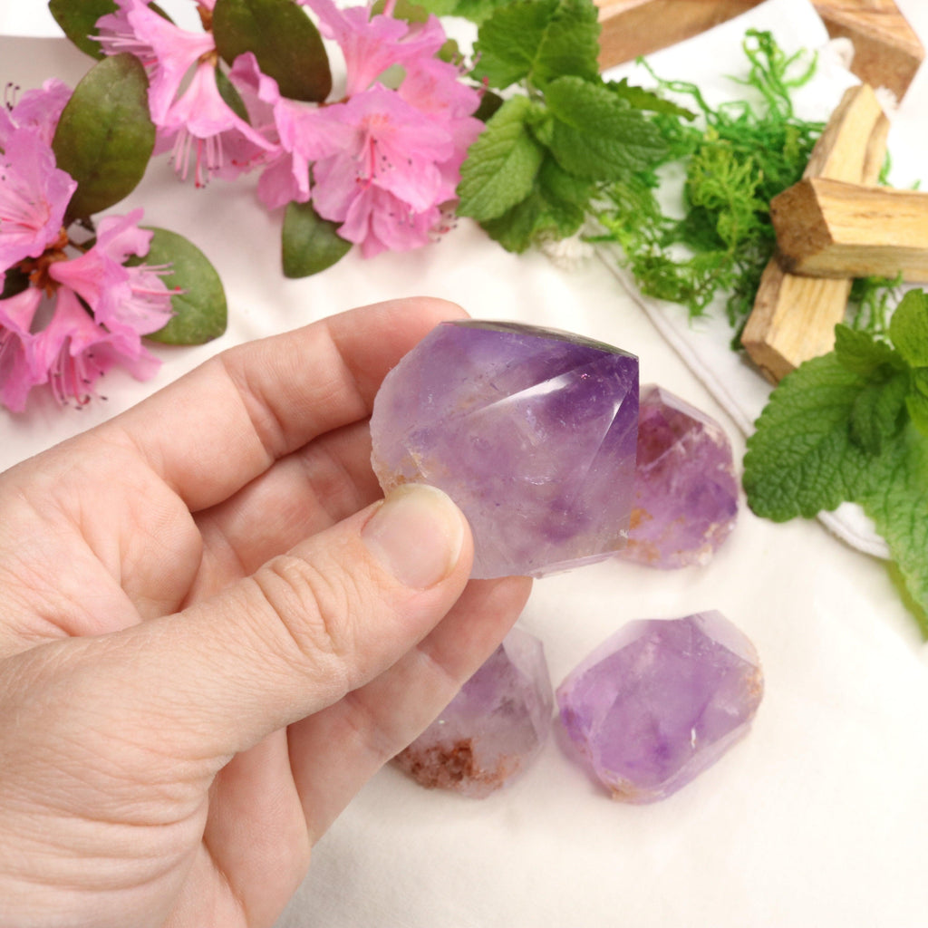 Adorable Pastel Purple Amethyst Points with Polished Top - Earth Family Crystals