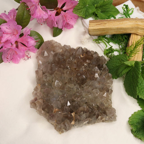 Large Grade A Smoky Quartz Cluster from Brazil
