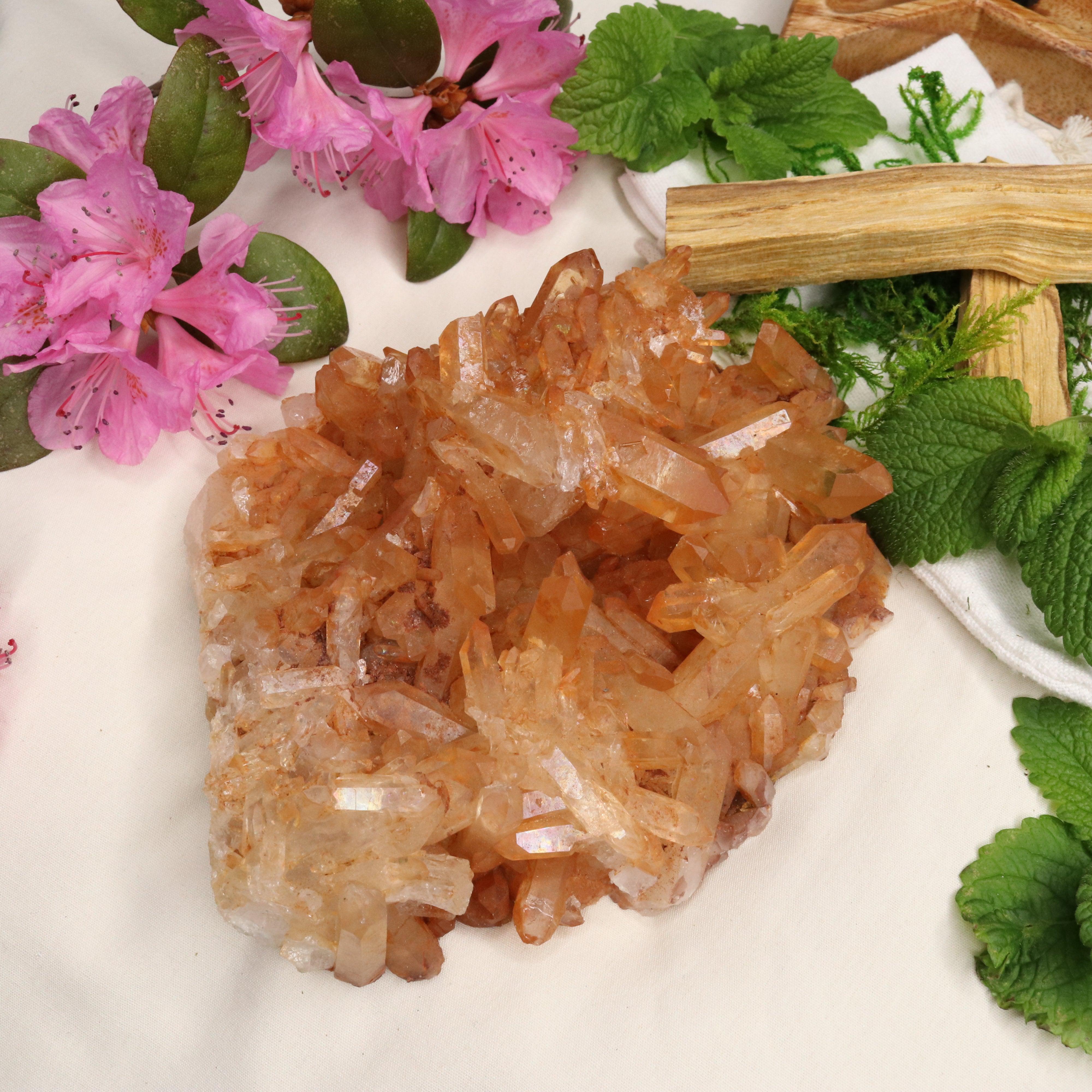 XL Tangerine Quartz Display Cluster ~ Sacral Chakra - Earth Family Crystals