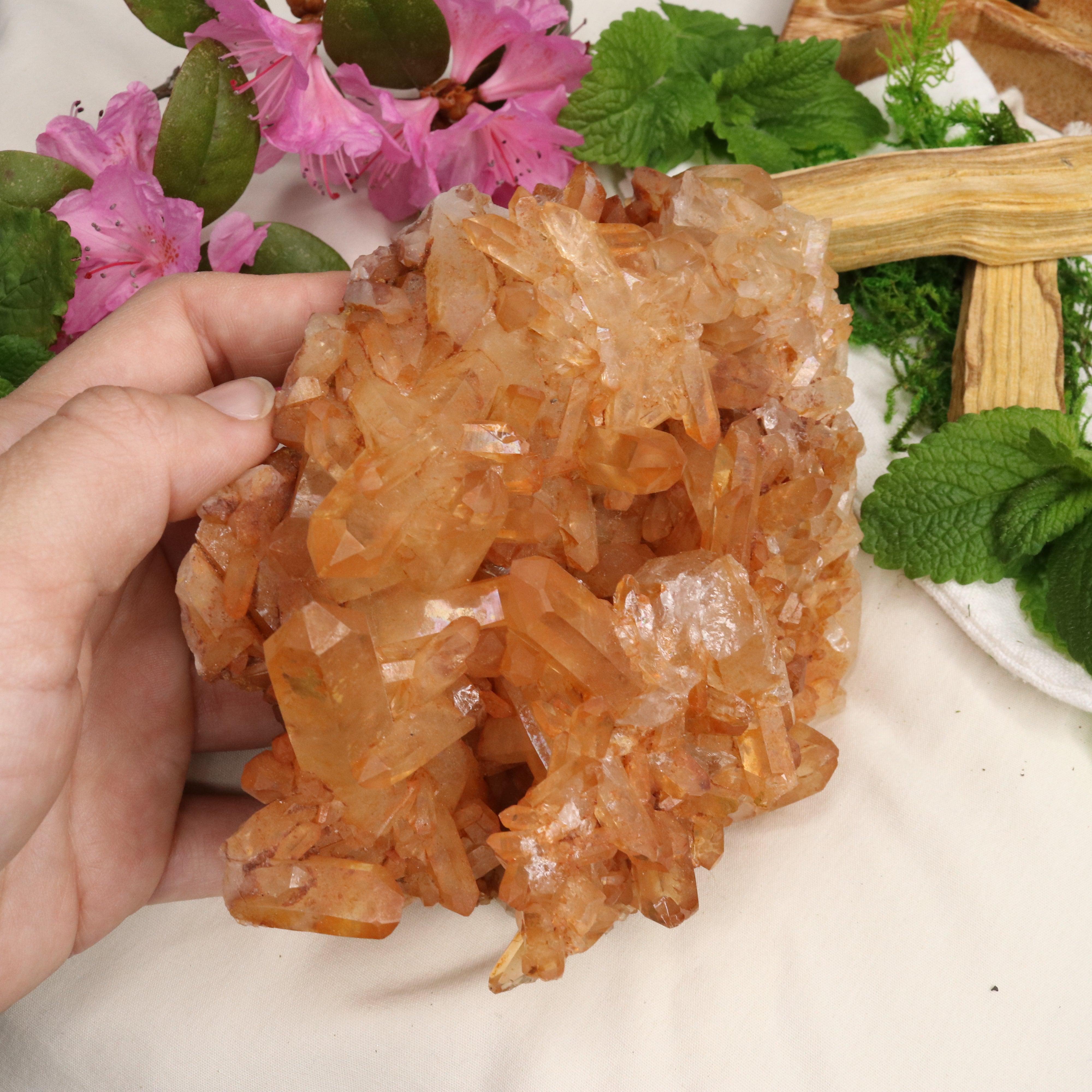 XL Tangerine Quartz Display Cluster ~ Sacral Chakra - Earth Family Crystals