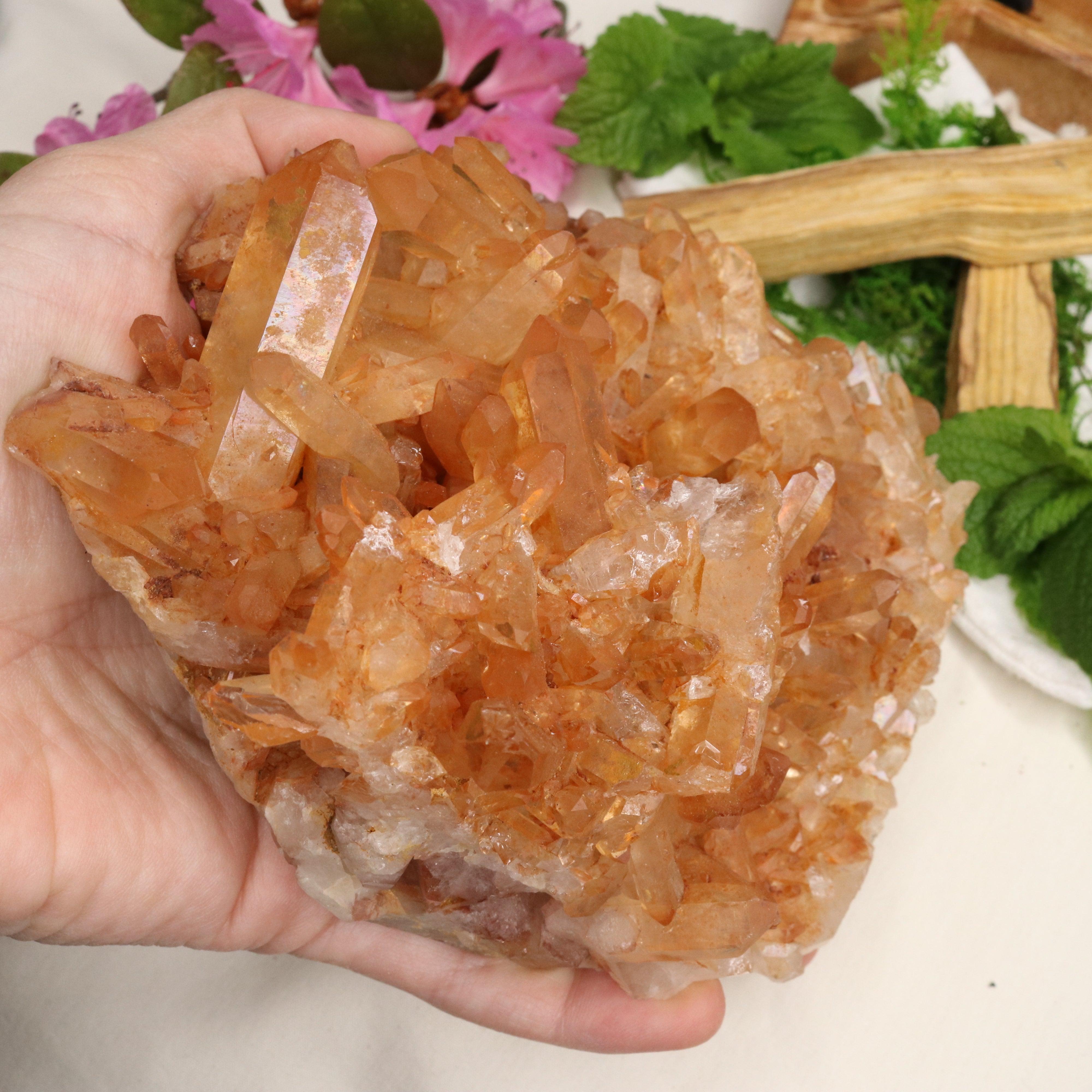 XL Tangerine Quartz Display Cluster ~ Sacral Chakra - Earth Family Crystals