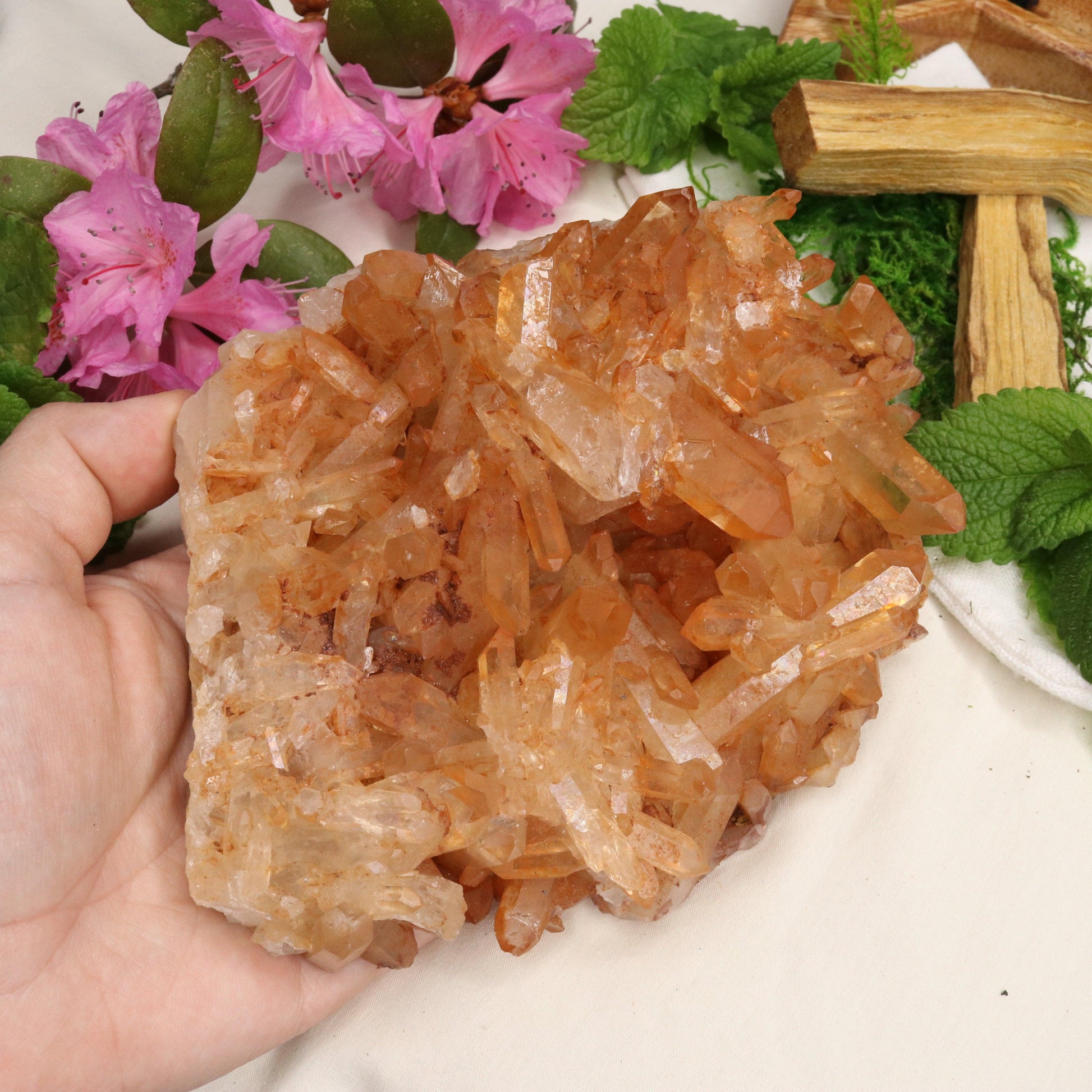 XL Tangerine Quartz Display Cluster ~ Sacral Chakra - Earth Family Crystals