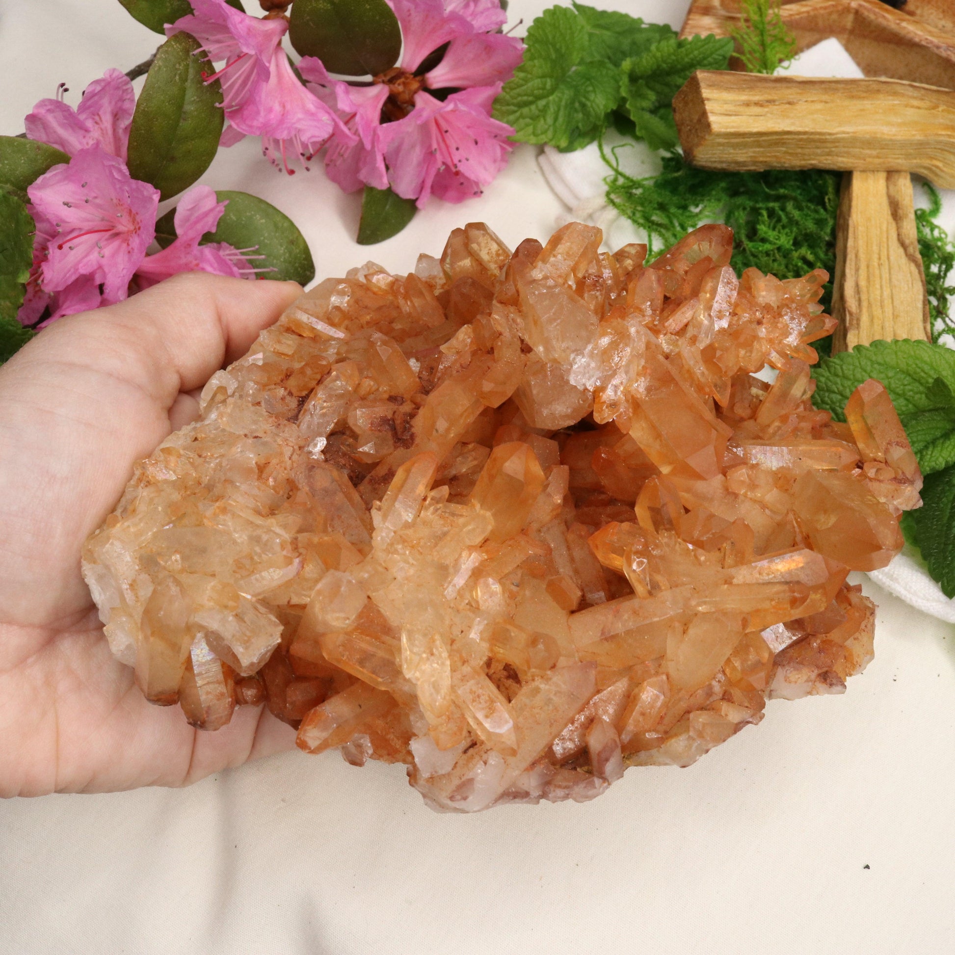 XL Tangerine Quartz Display Cluster ~ Sacral Chakra - Earth Family Crystals