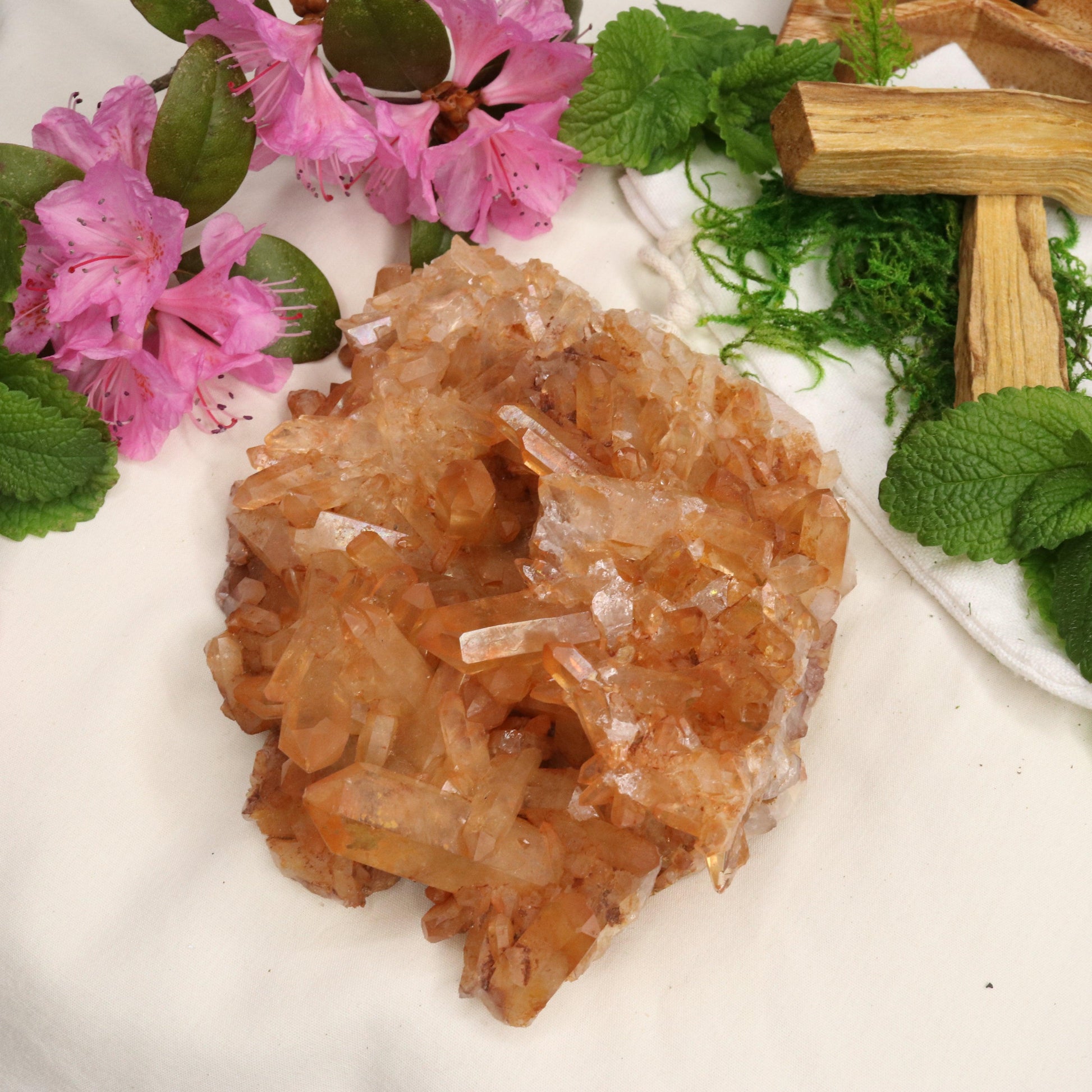 XL Tangerine Quartz Display Cluster ~ Sacral Chakra - Earth Family Crystals