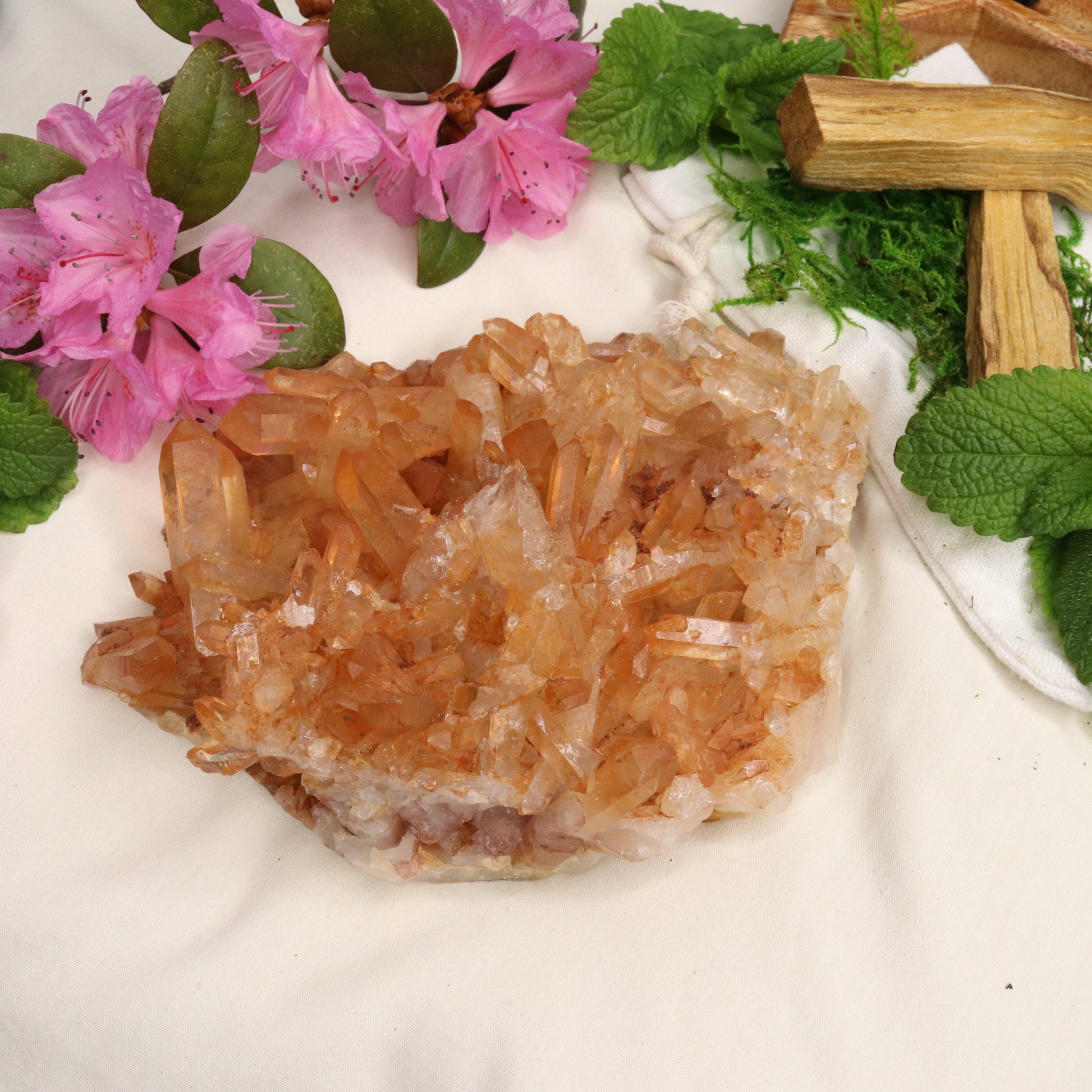 XL Tangerine Quartz Display Cluster ~ Sacral Chakra - Earth Family Crystals