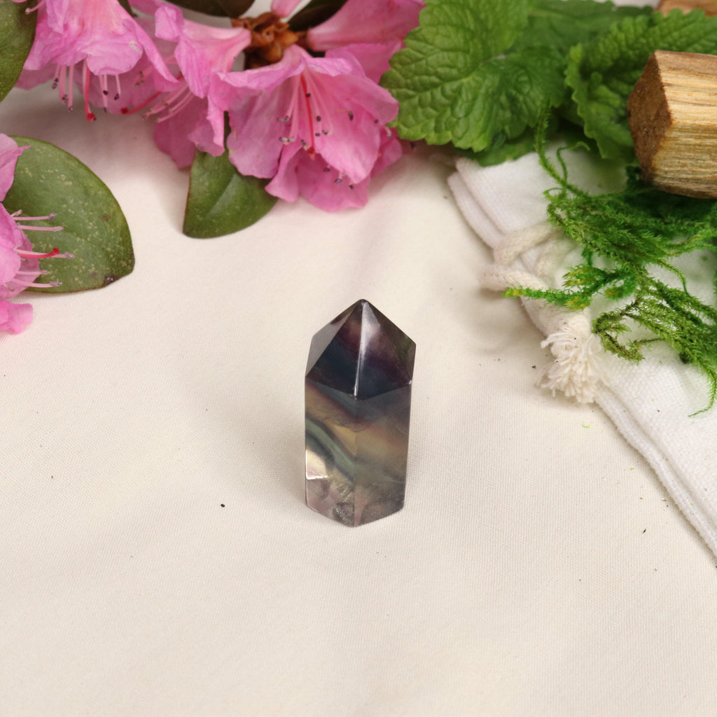 AA Grade Rainbow Fluorite Polished Mini Point #2 - Earth Family Crystals