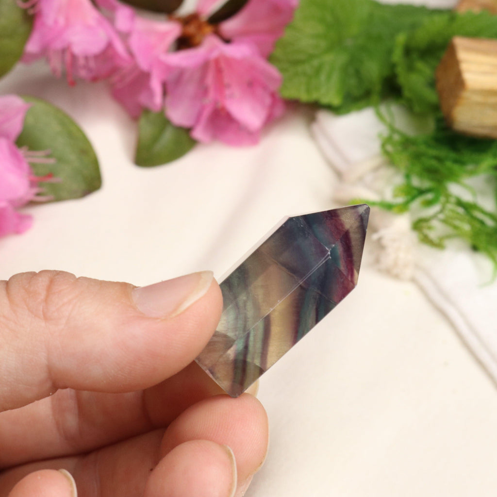 AA Grade Rainbow Fluorite Polished Mini Point #2 - Earth Family Crystals