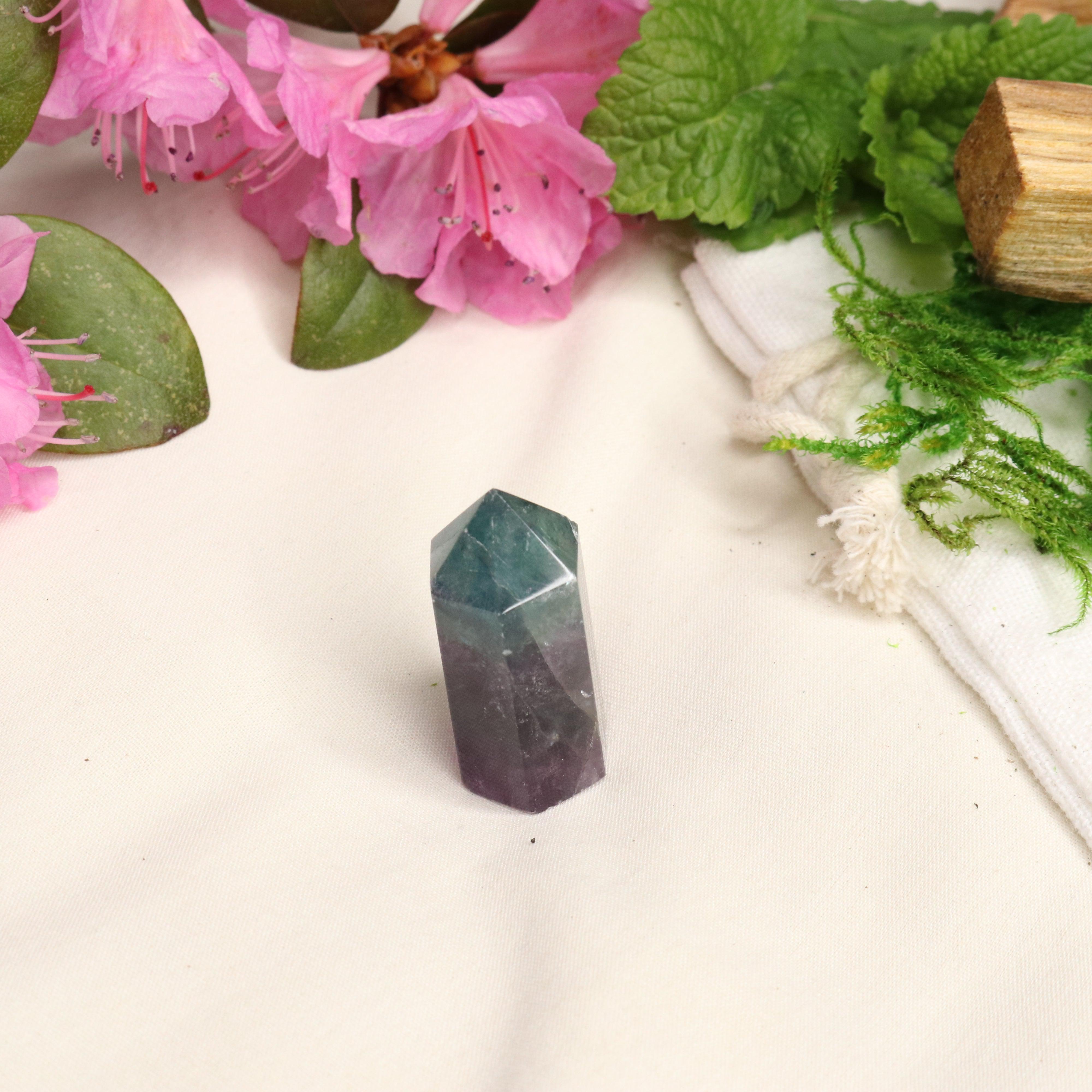 AA Grade Rainbow Fluorite Polished Mini Point #3 - Earth Family Crystals
