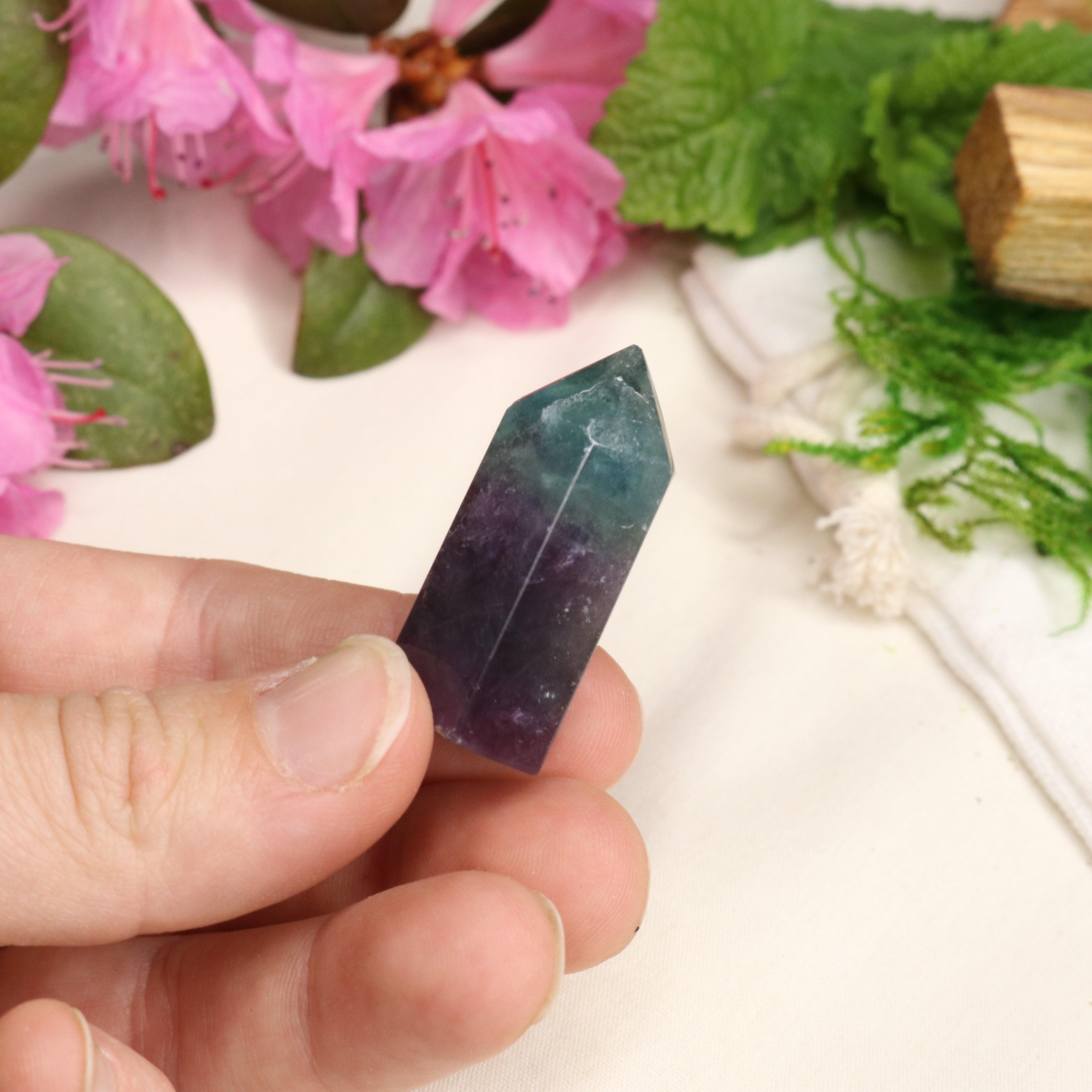 AA Grade Rainbow Fluorite Polished Mini Point #3 - Earth Family Crystals