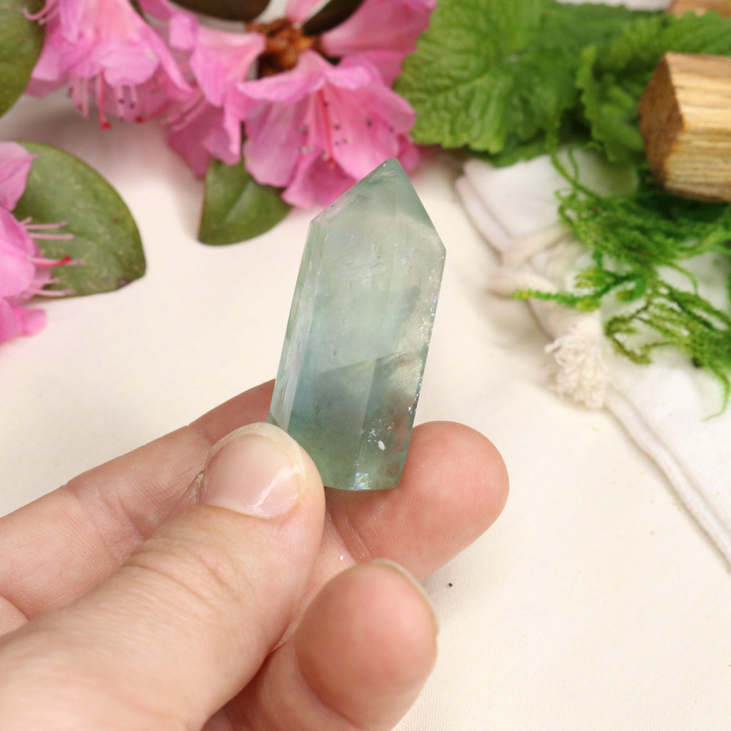 AA Grade Green/ Blue Fluorite Polished Mini Point #4 - Earth Family Crystals