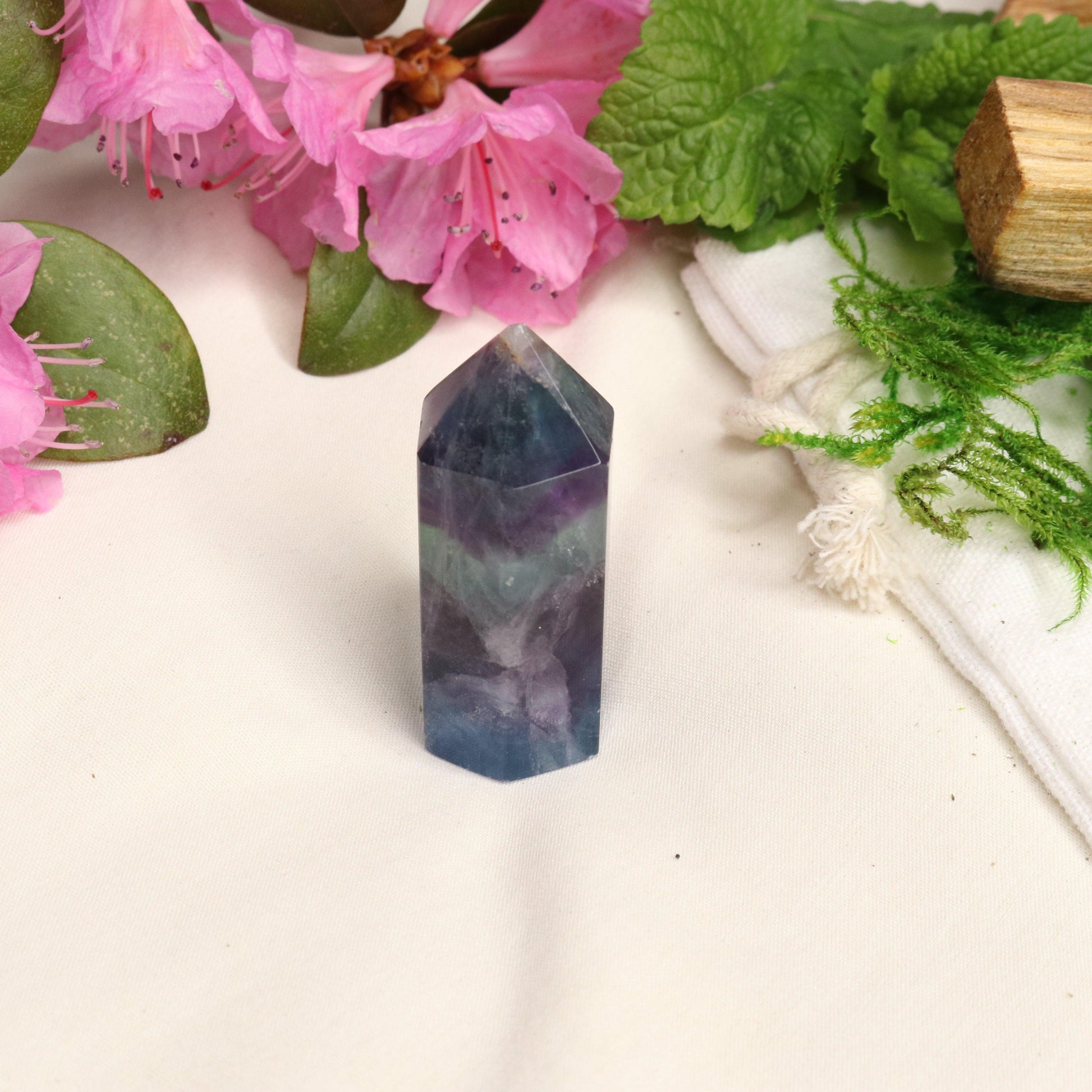 AA Grade Rainbow Fluorite Polished Mini Point #5 - Earth Family Crystals