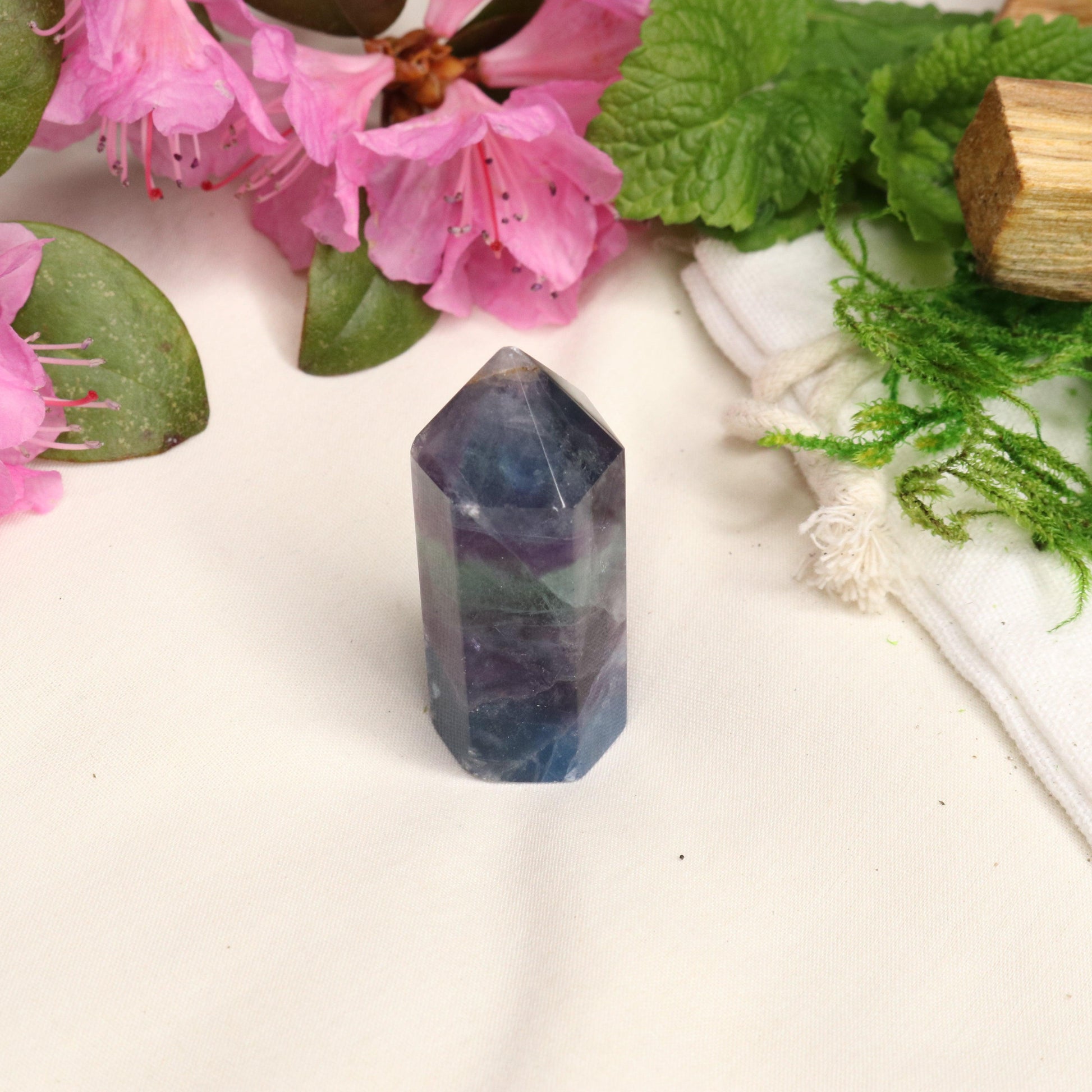 AA Grade Rainbow Fluorite Polished Mini Point #5 - Earth Family Crystals