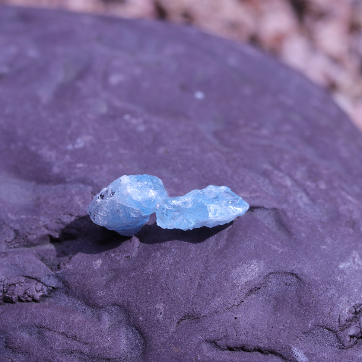 Aquamarine Crystal Set of Two with Rainbows