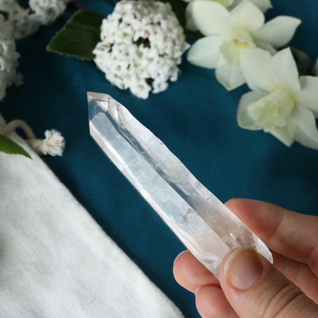 Natural Lemurian Quartz Point from Brazil - Earth Family Crystals