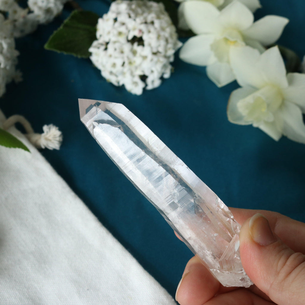Natural Lemurian Quartz Point from Brazil - Earth Family Crystals