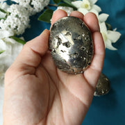 Protective Pyrite Pillow Palm Carving ~ Locale Peru - Earth Family Crystals