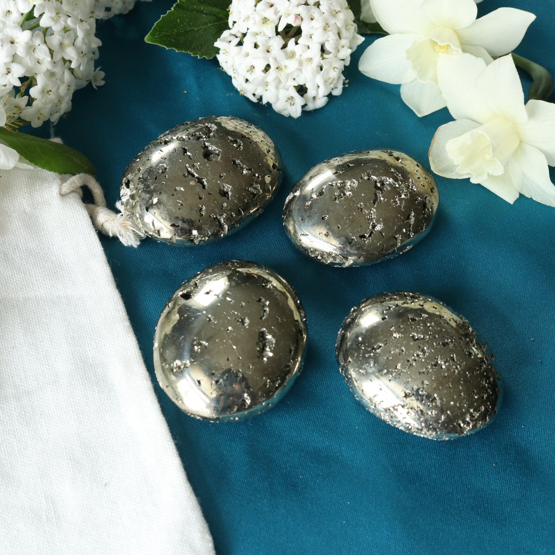 Protective Pyrite Pillow Palm Carving ~ Locale Peru - Earth Family Crystals