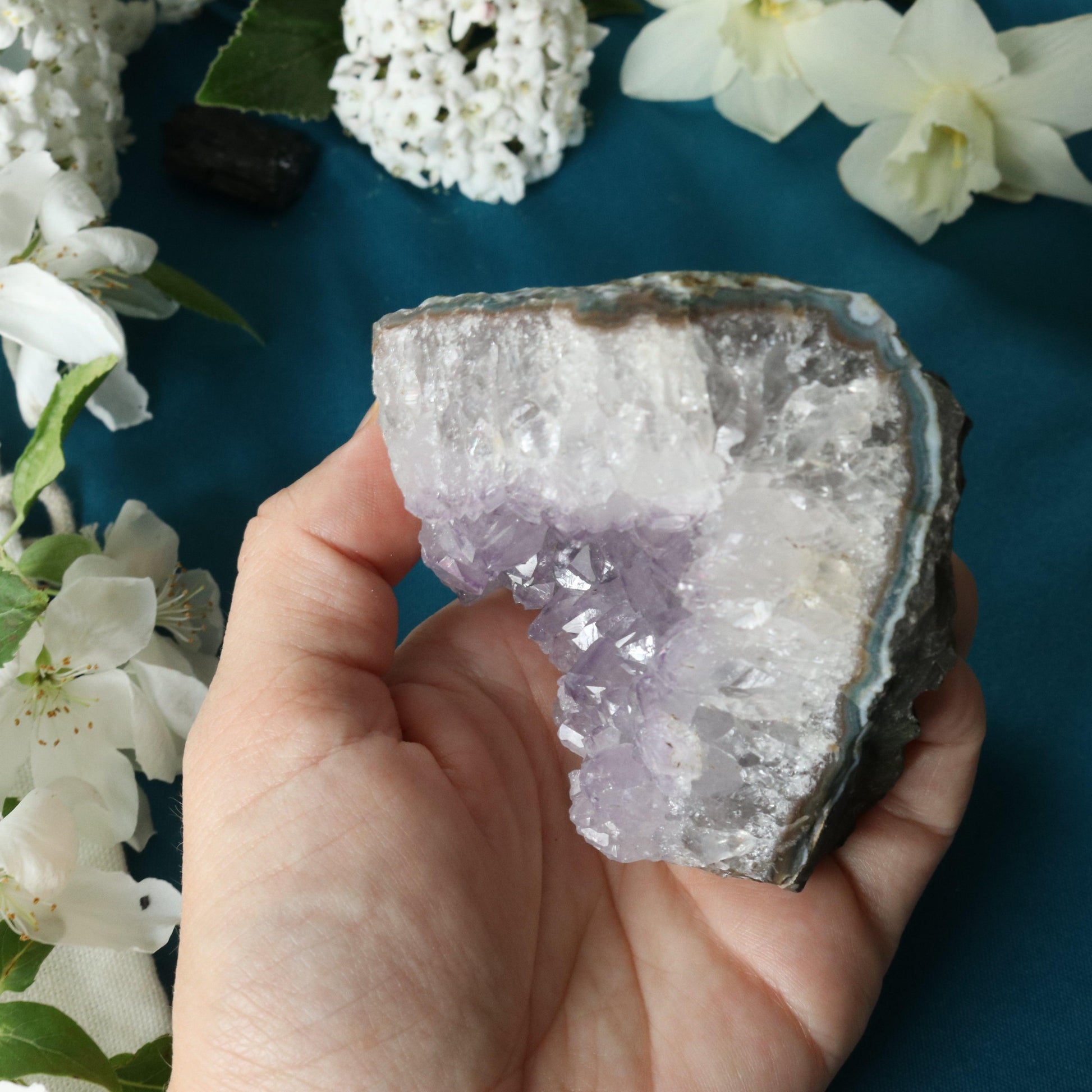Amethyst Cluster Geode ~ Soft Purple with Healing Energy - Earth Family Crystals