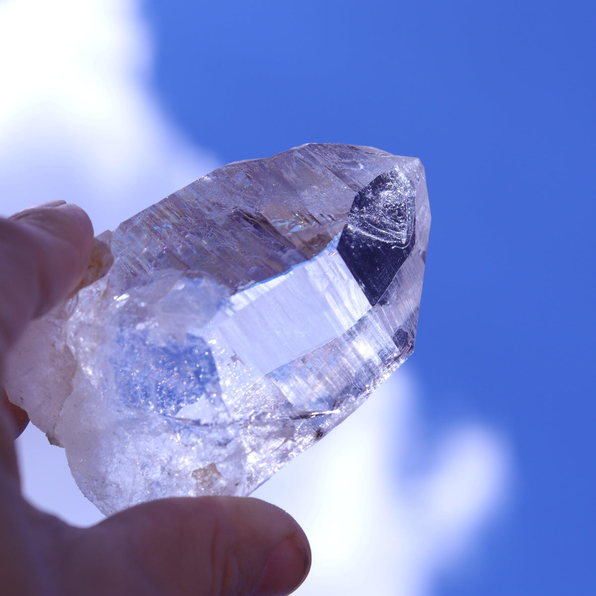 Large Lemurian Seed Clear Quartz Crystal Point