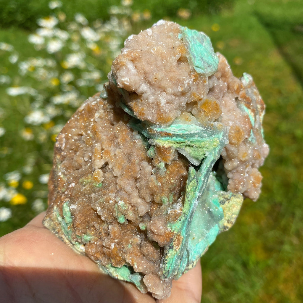 NEW RARE FIND! Pink & Green Chunky XL Sparkling Chalcedony Natural Specimen #1 - Earth Family Crystals