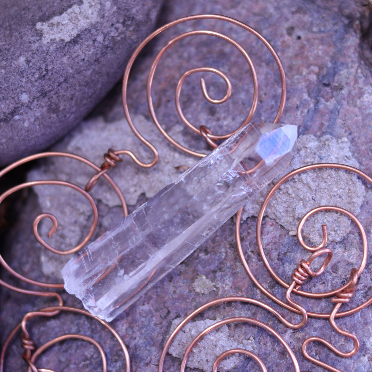 Large Lemurian Seed Clear Quartz Crystal Point