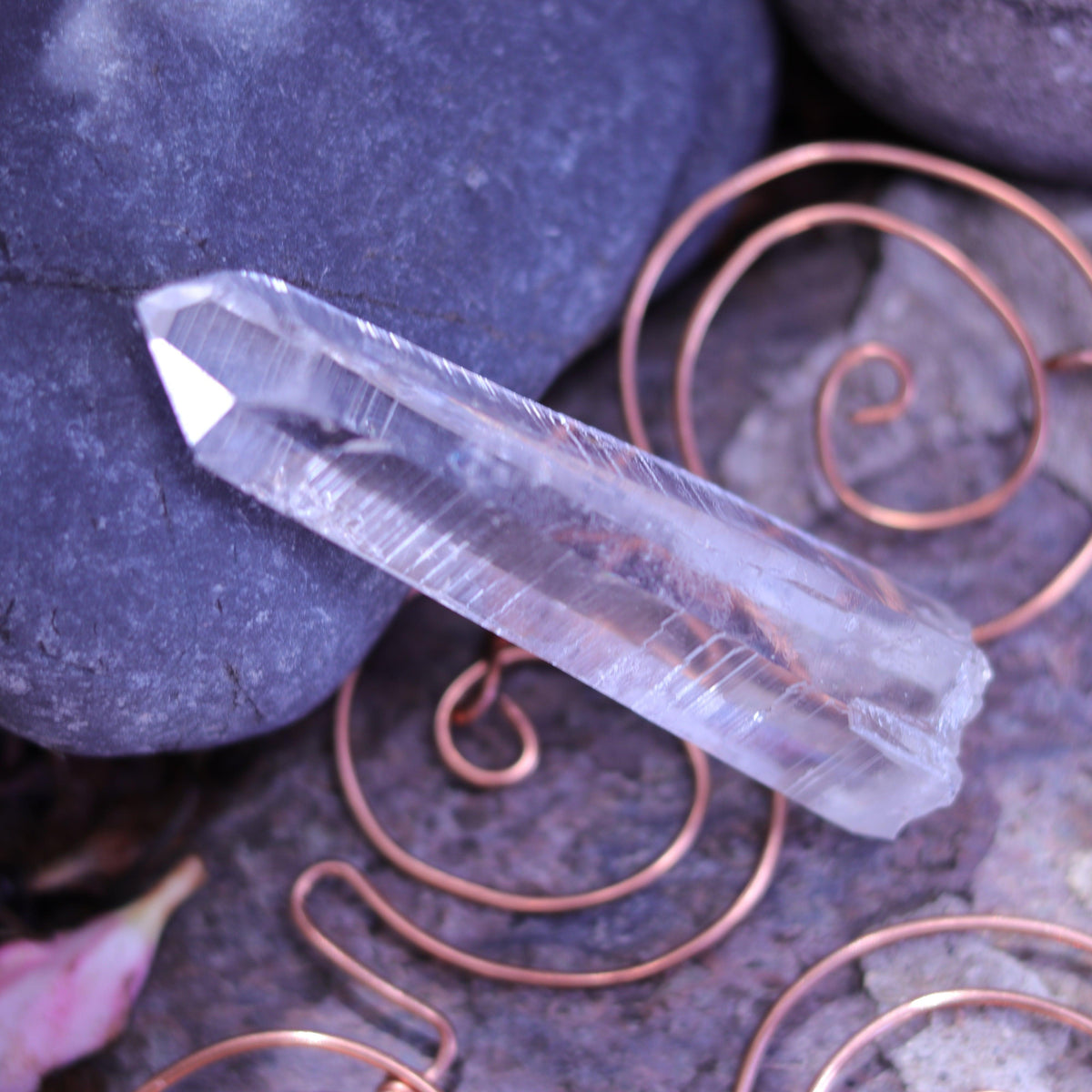 Large Lemurian Seed Clear Quartz Crystal Point
