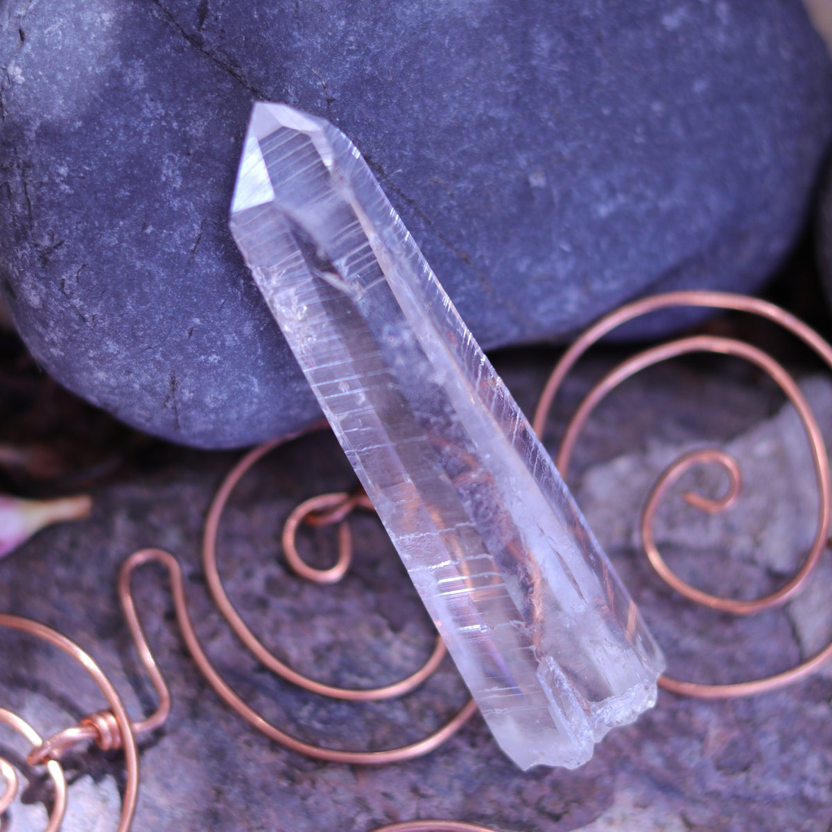 Large Lemurian Seed Clear Quartz Crystal Point