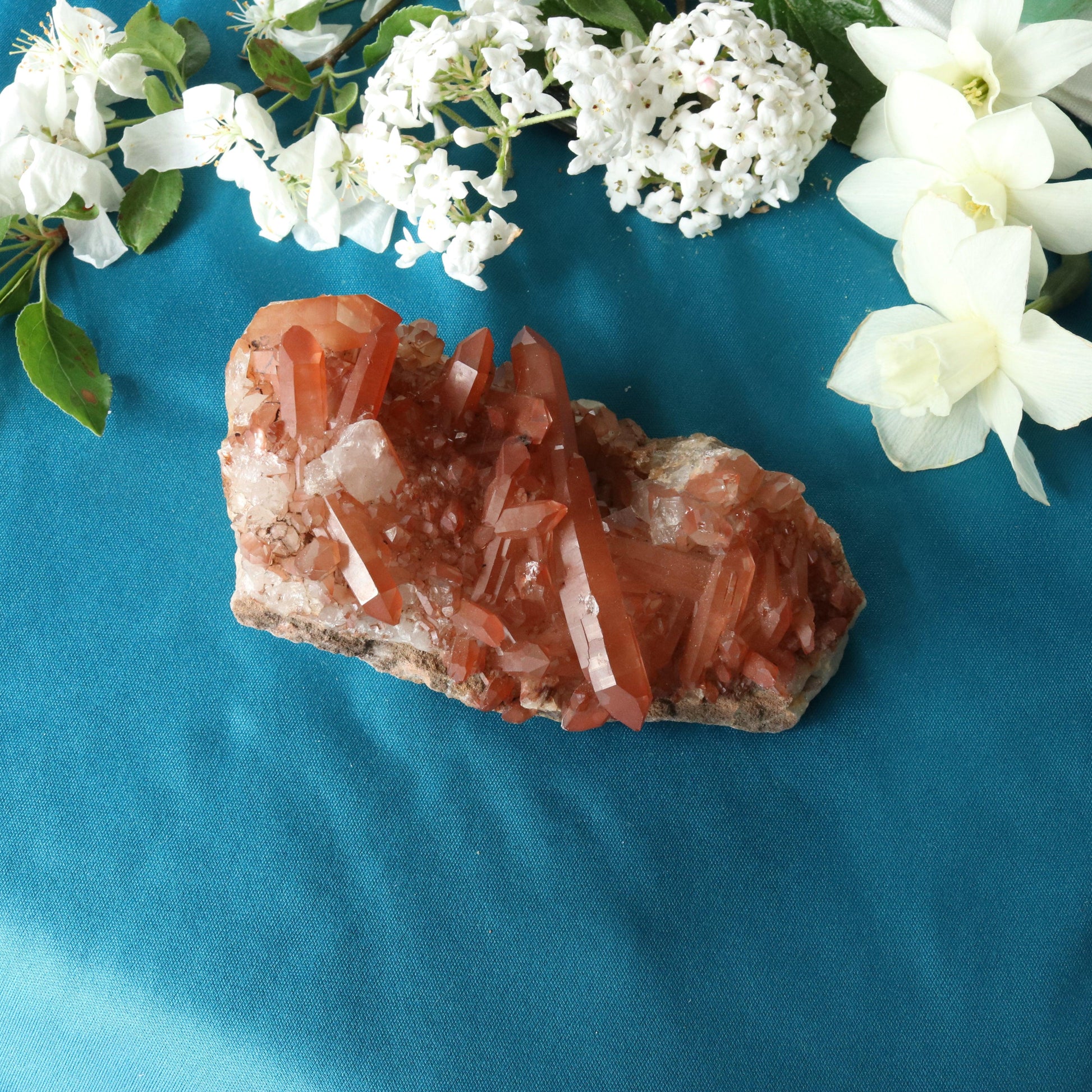 Beautiful Tangerine Quartz Display Cluster ~ Sacral Chakra Activation - Earth Family Crystals