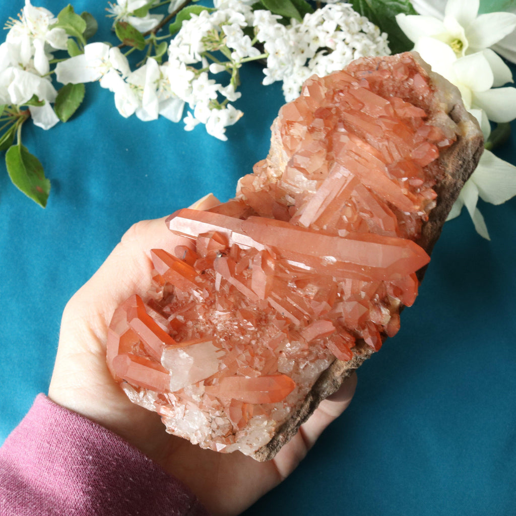 Beautiful Tangerine Quartz Display Cluster ~ Sacral Chakra Activation - Earth Family Crystals