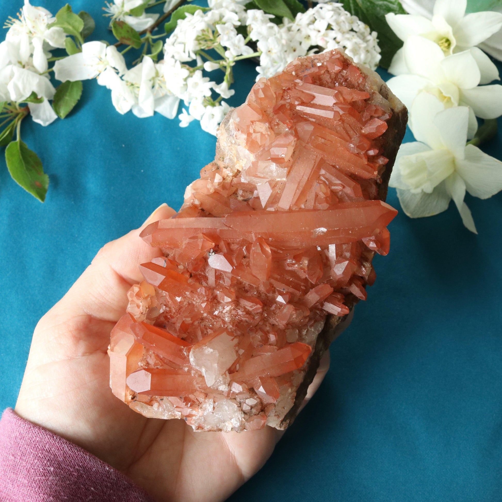 Beautiful Tangerine Quartz Display Cluster ~ Sacral Chakra Activation - Earth Family Crystals
