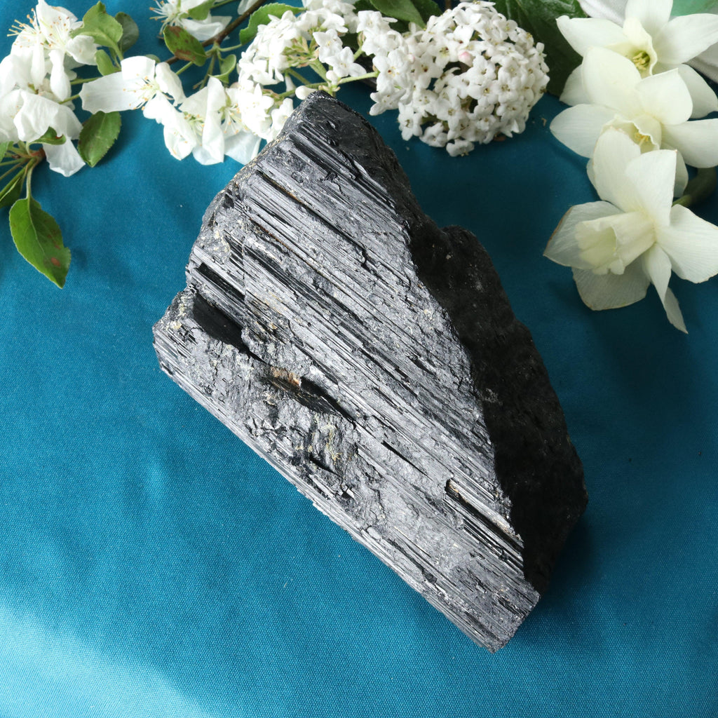 Large Black Tourmaline Grounding and Protective Display Specimen - Earth Family Crystals