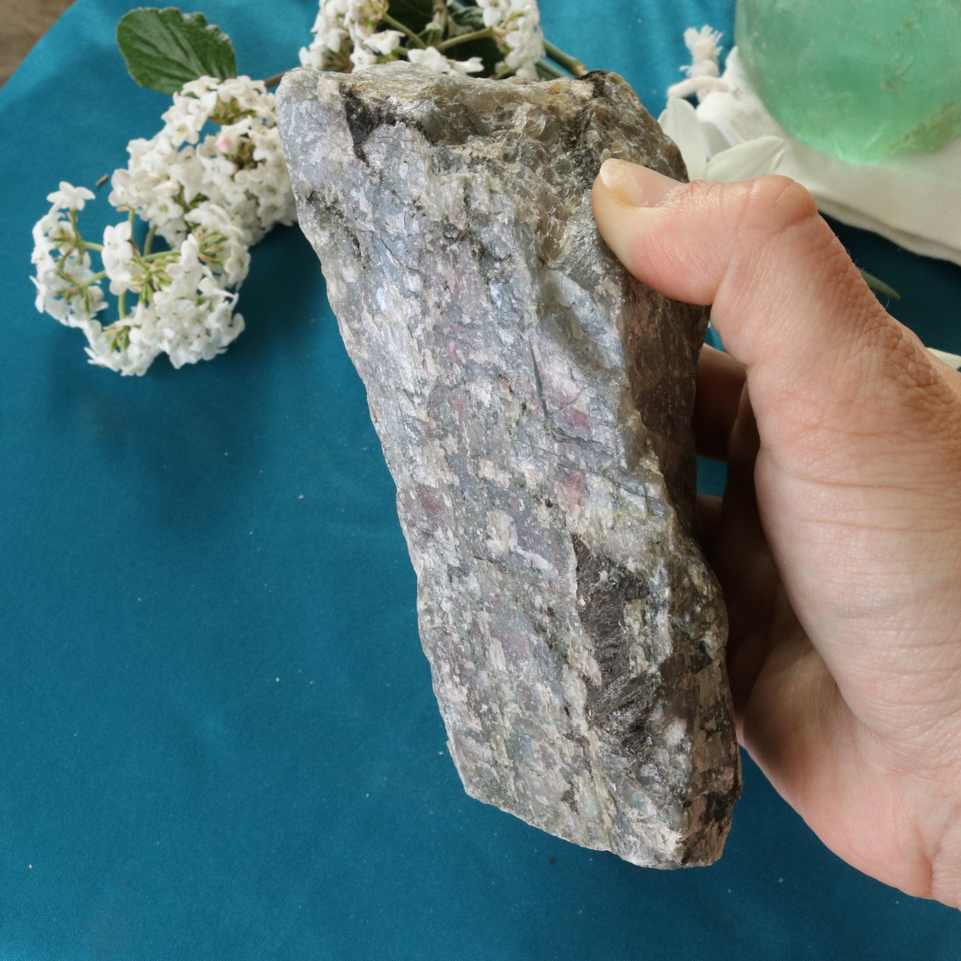 Rough Labradorite Specimen with Rainbow Blue Flashes ~ Specimen #4 - Earth Family Crystals