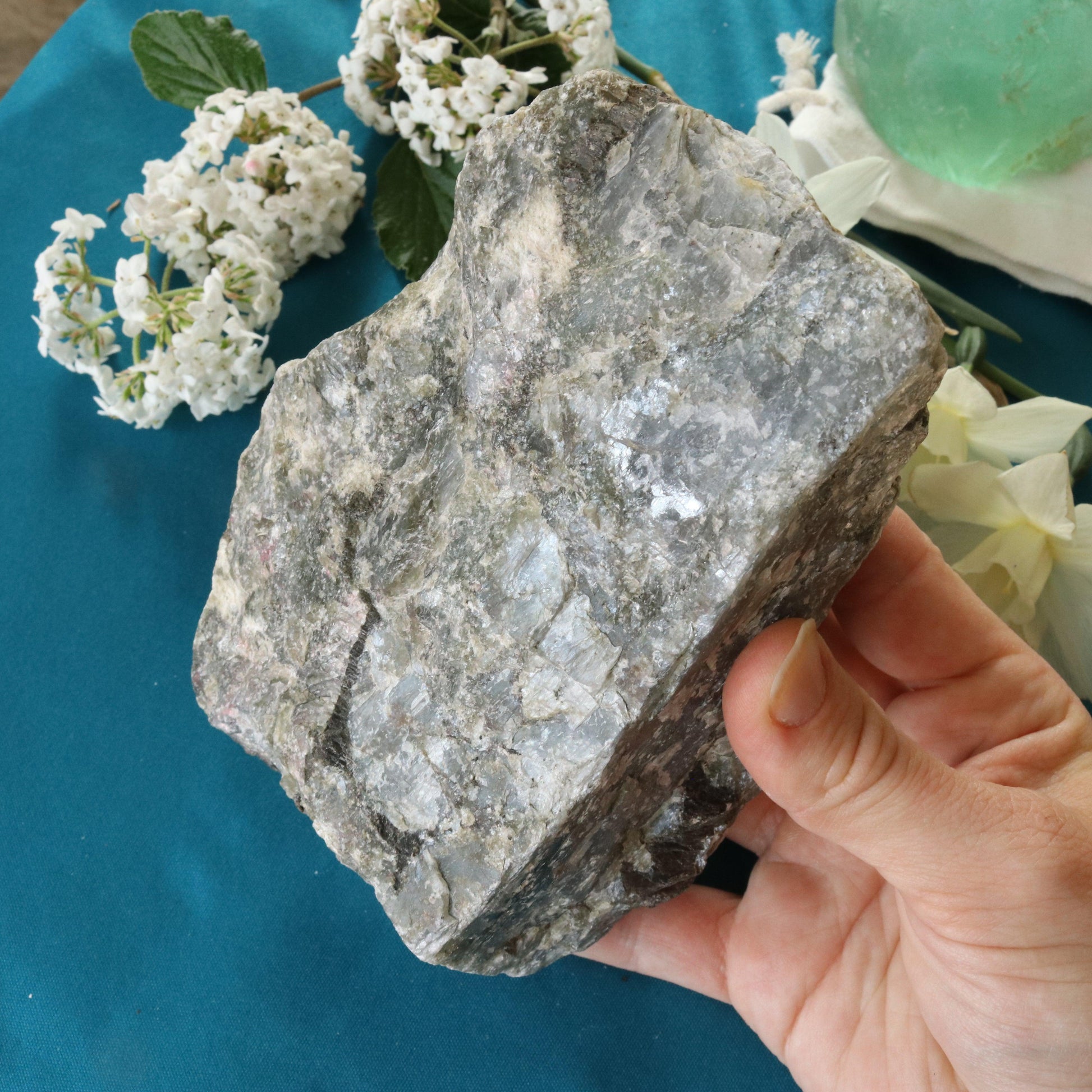 Rough Labradorite Specimen with Rainbow Blue Flashes ~ Specimen #4 - Earth Family Crystals