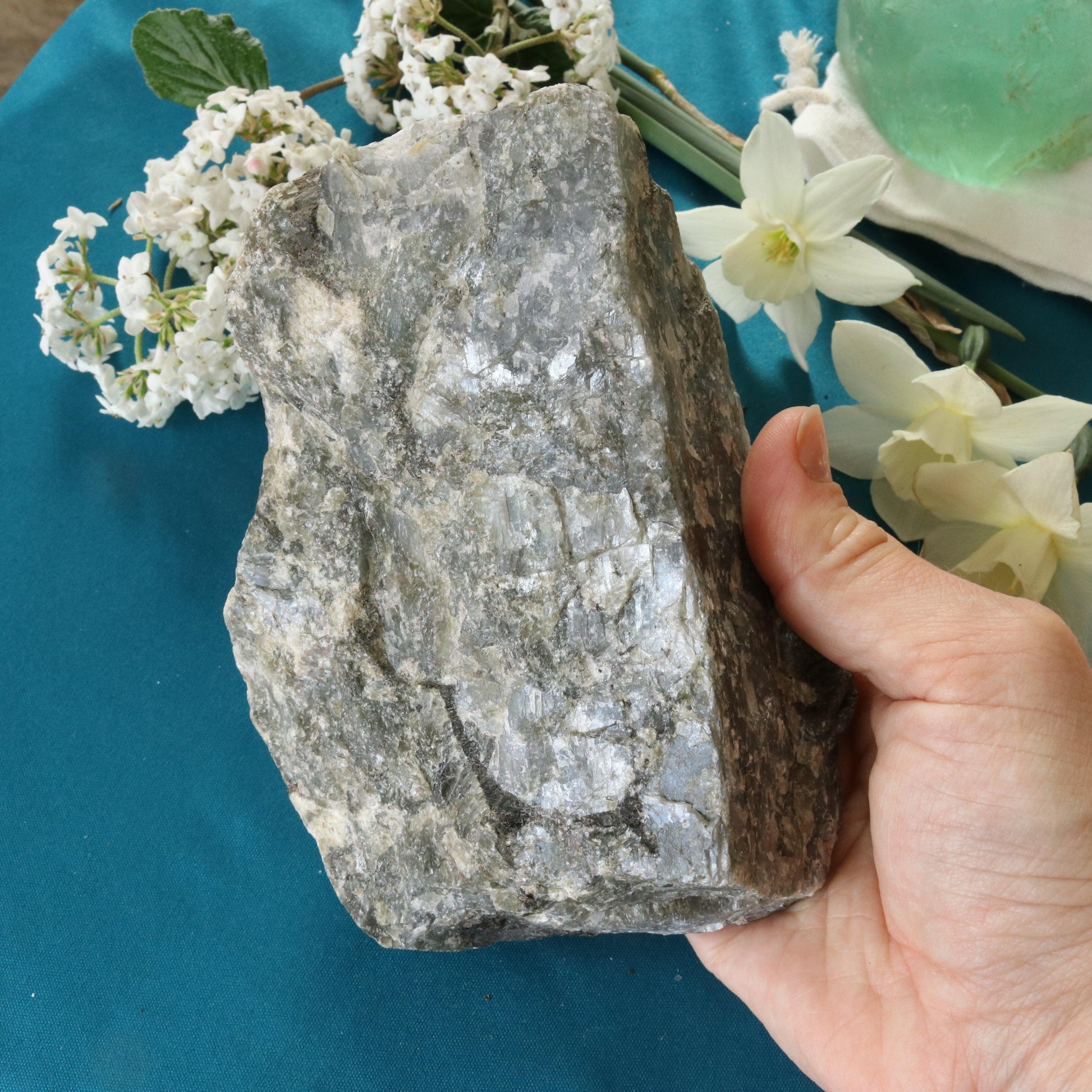 Rough Labradorite Specimen with Rainbow Blue Flashes ~ Specimen #4 - Earth Family Crystals