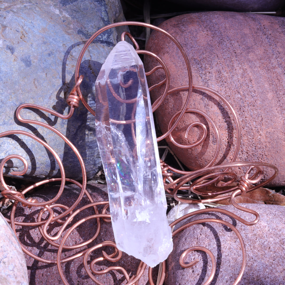 Large Lemurian Seed Clear Quartz Crystal Point