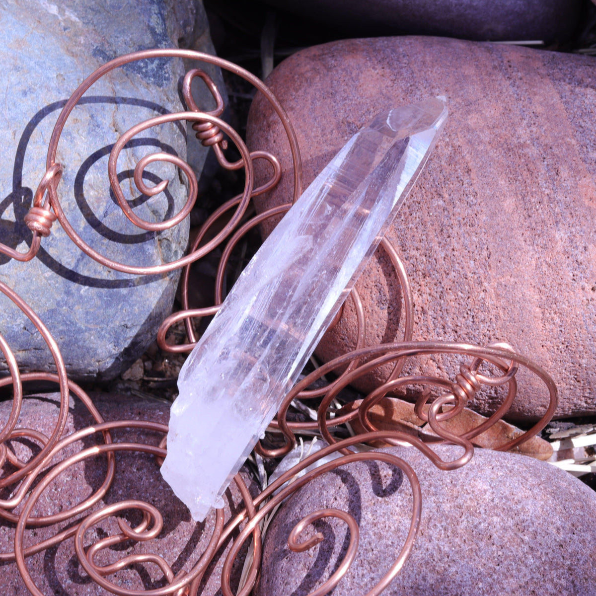 Large Lemurian Seed Clear Quartz Crystal Point