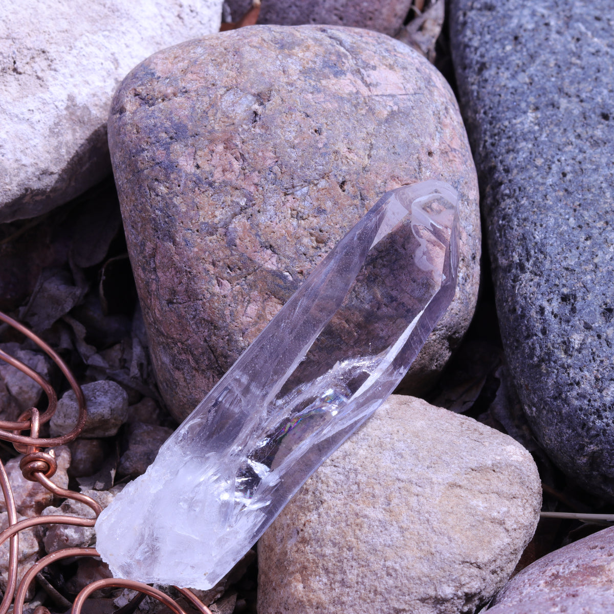 Large Lemurian Seed Clear Quartz Crystal Point