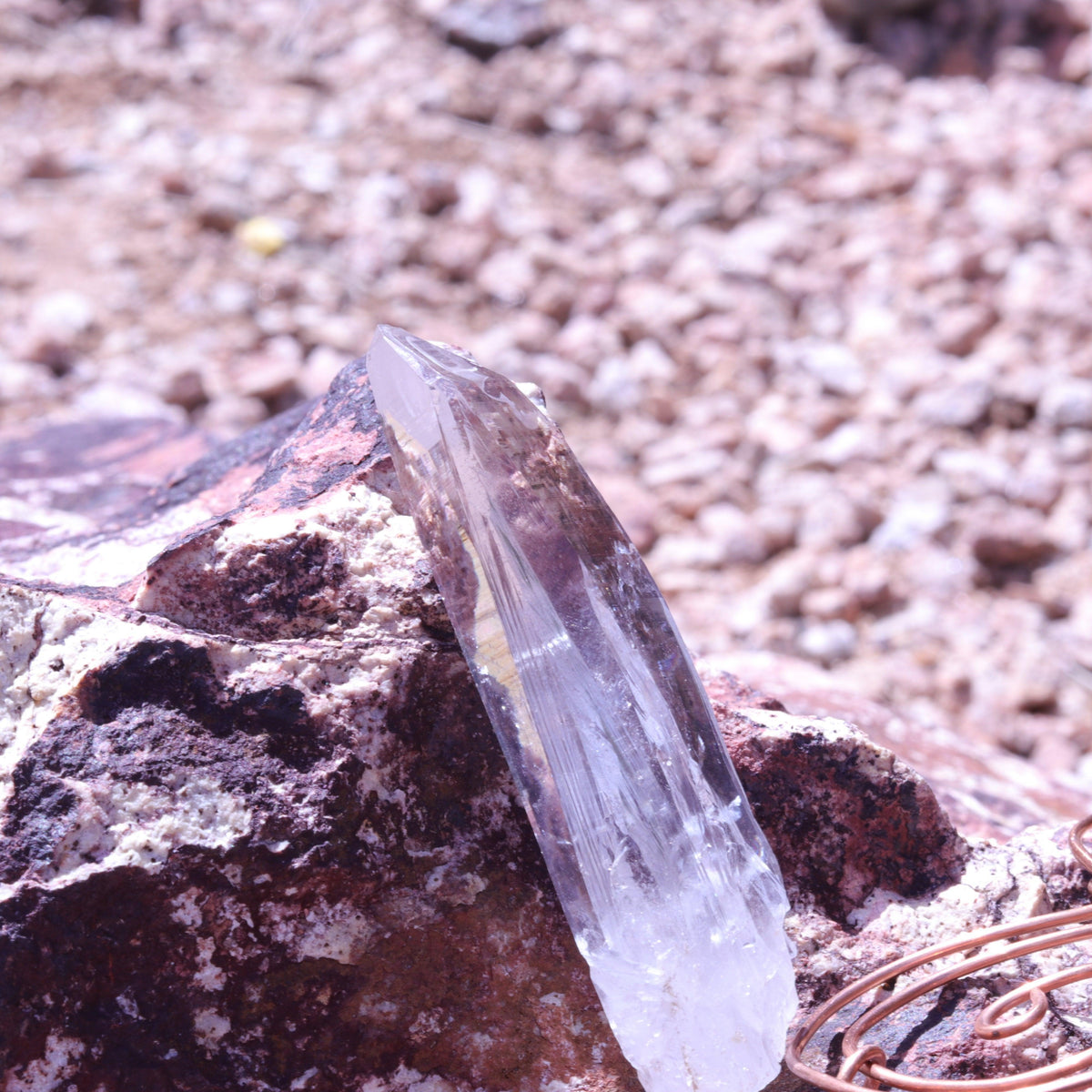 Large Lemurian Seed Clear Quartz Crystal Point