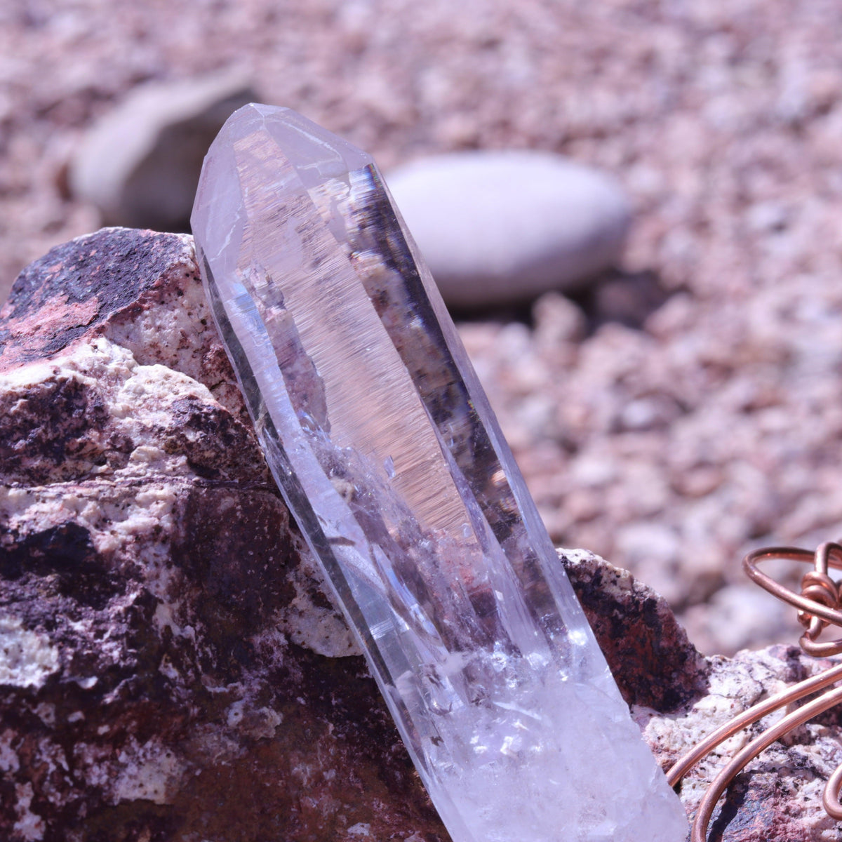 Large Lemurian Seed Clear Quartz Crystal Point