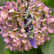 Amethyst Dragon Claw Antique Copper Pendants with a Copper Chain