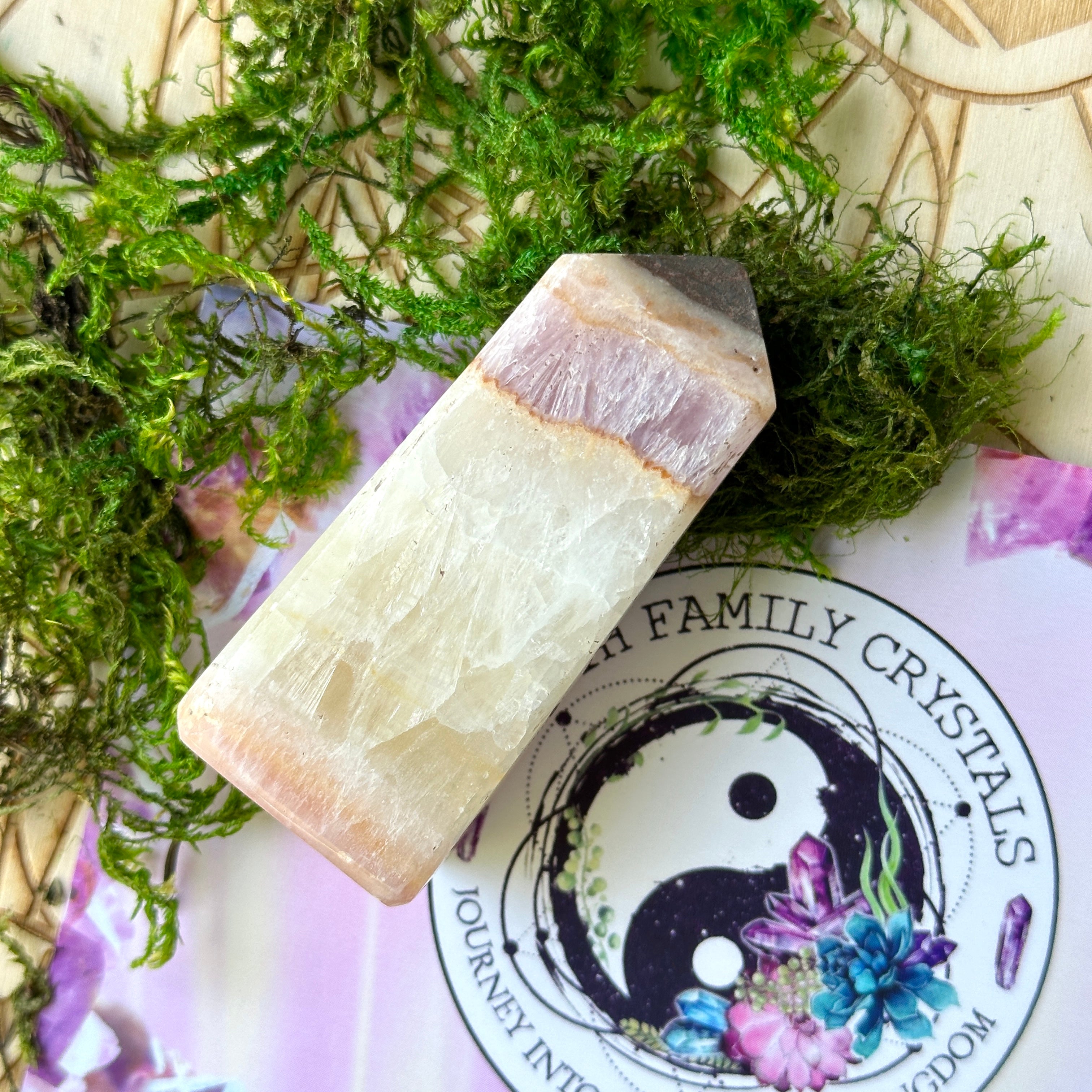 Pink Aragonite Tower Carving