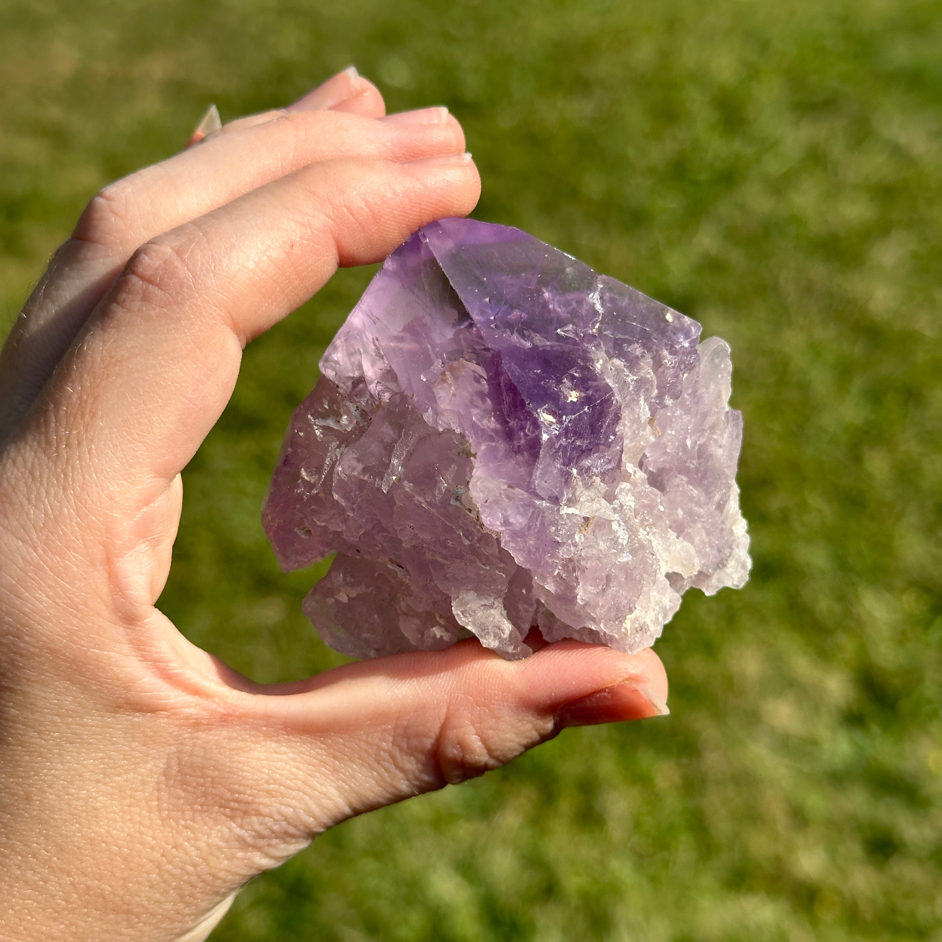 Natural Hydrothermally Etched Large Nirvana Amethyst Quartz Point - Ancient Memories Unlocked