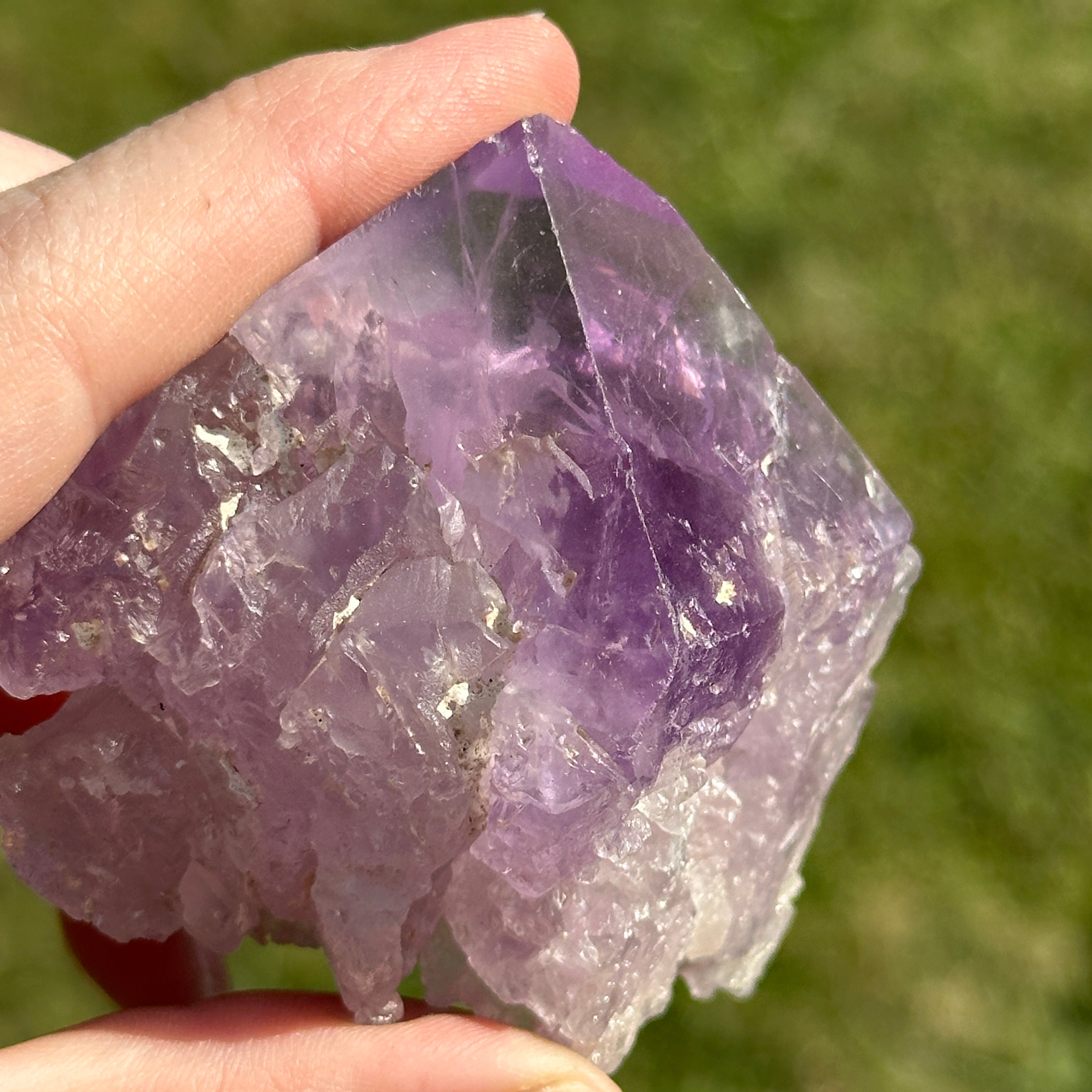 Natural Hydrothermally Etched Large Nirvana Amethyst Quartz Point - Ancient Memories Unlocked
