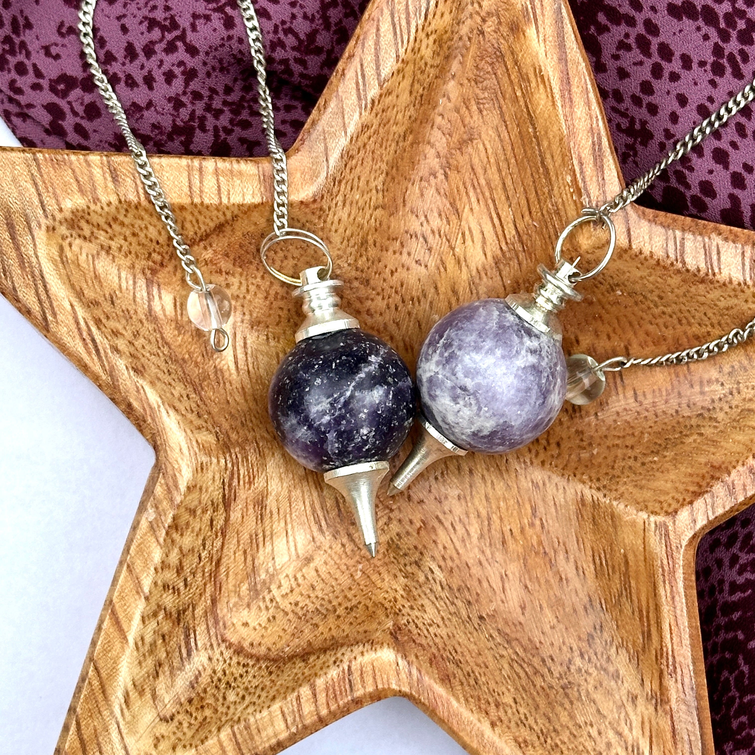 Lepidolite Pendulum Spheres for Divination