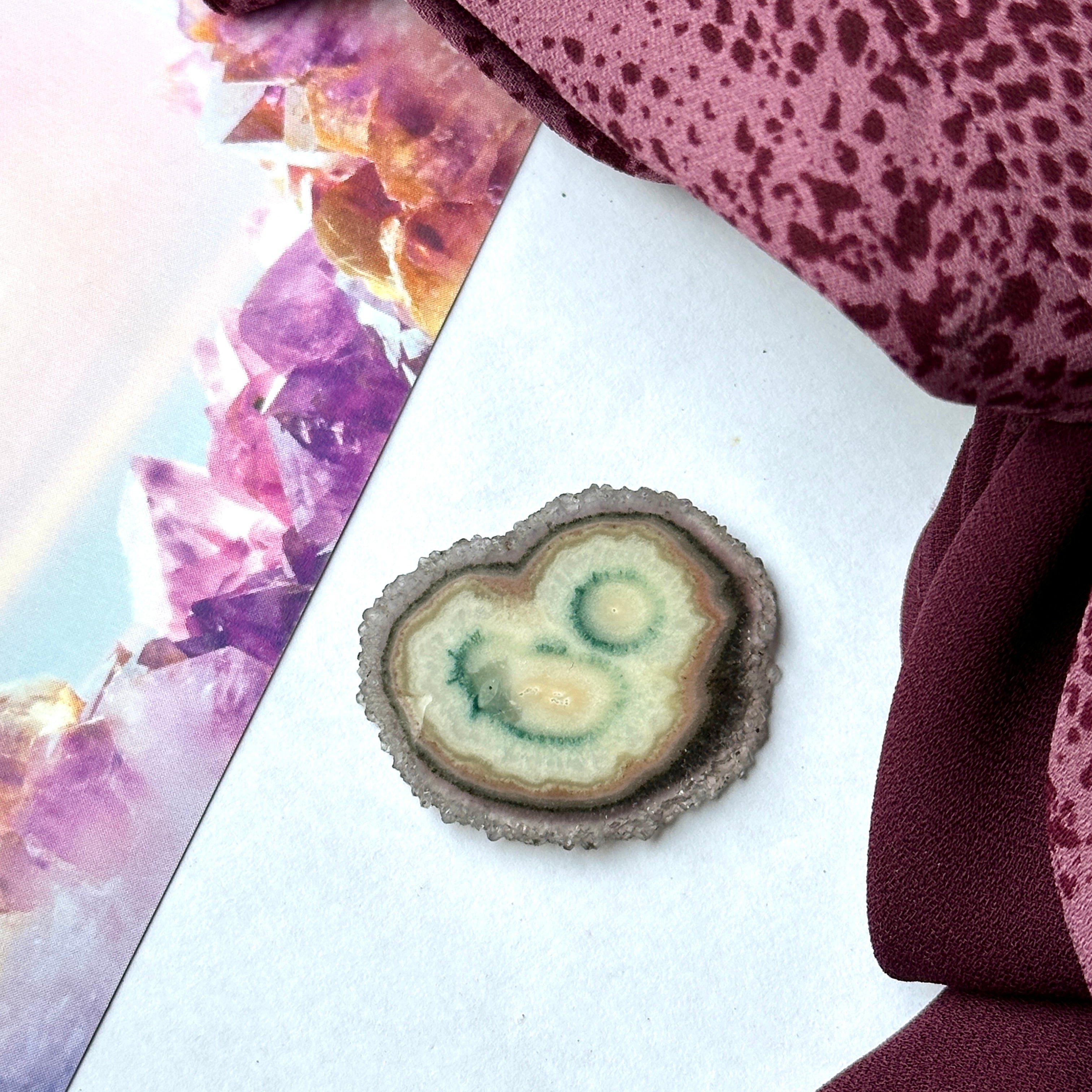 Intricate and Unique Amethyst Stalactite Slice